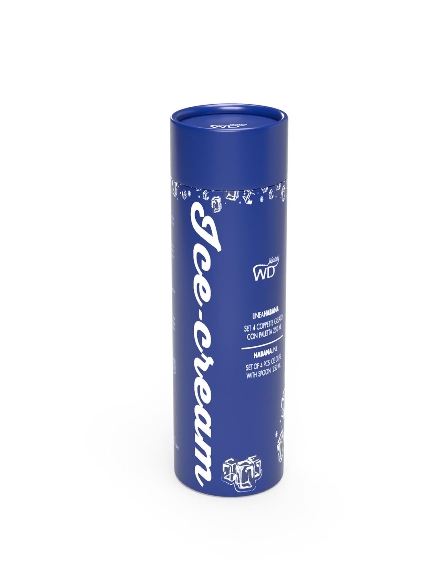 Stilvolle Eisbecher in Blau/Weiss, Ø 8,5 cm, aus robustem Porzellan. Perfekt für Eisgenuss bei jedem Anlass. Spülmaschinenfest.