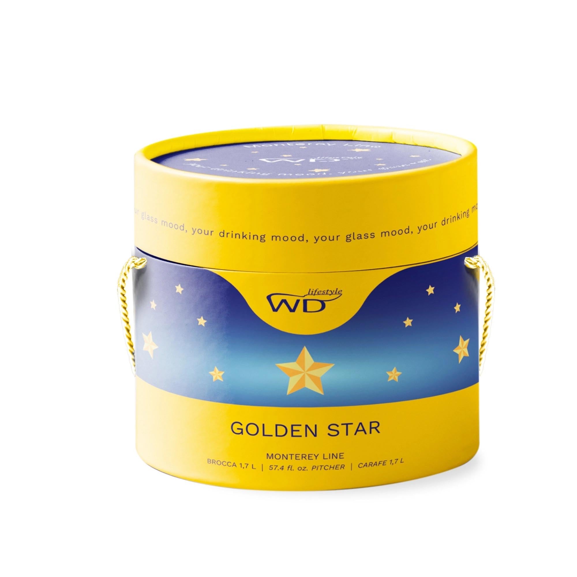 Hochwertiger 1,7L Krug aus Borosilikatglas mit Stern von Easy Life.