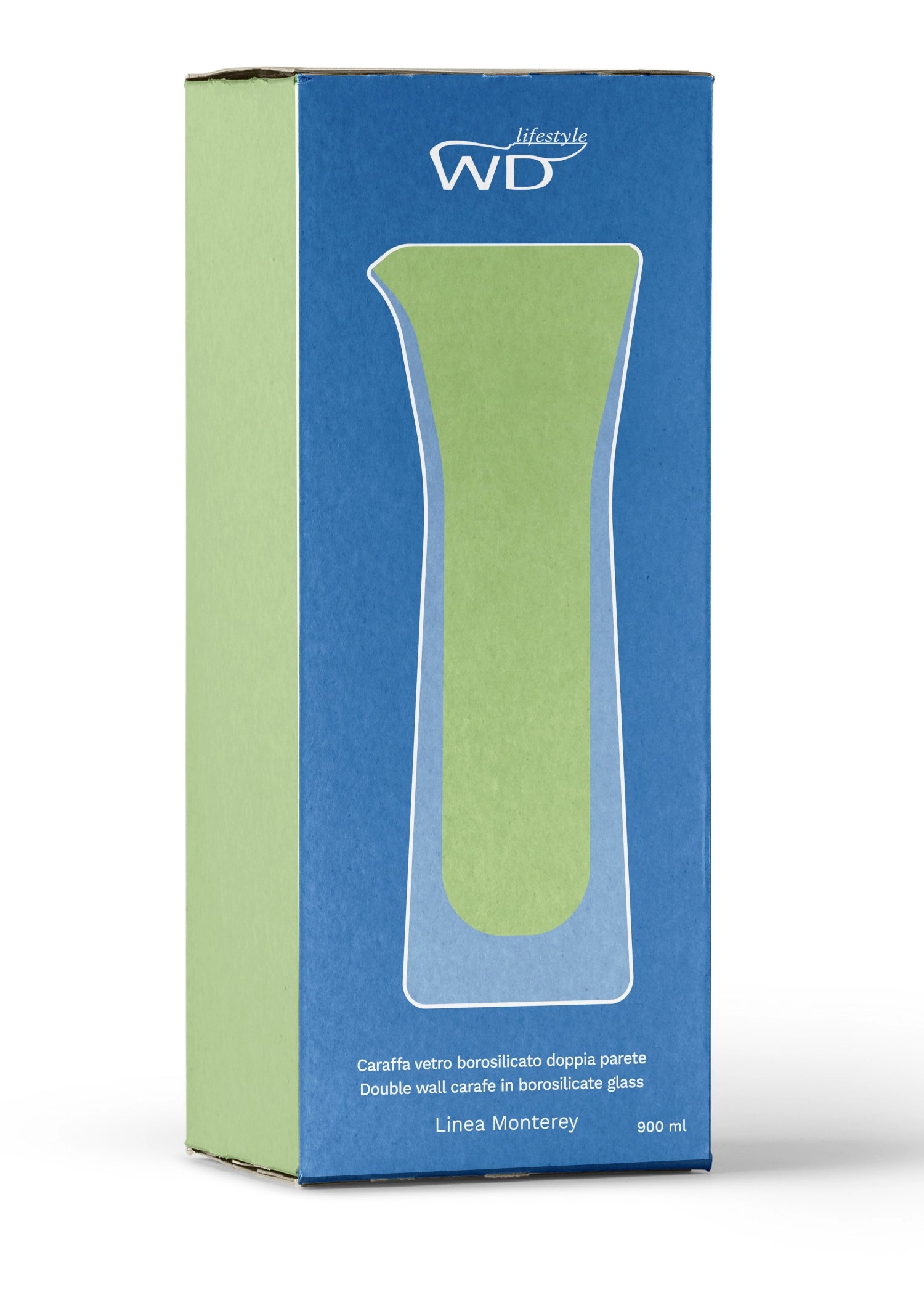 Stilvolle doppelwandige Glaskaraffe in grün, 800ml, perfekt für die ansprechende Servierung von Getränken, von Easy Life.