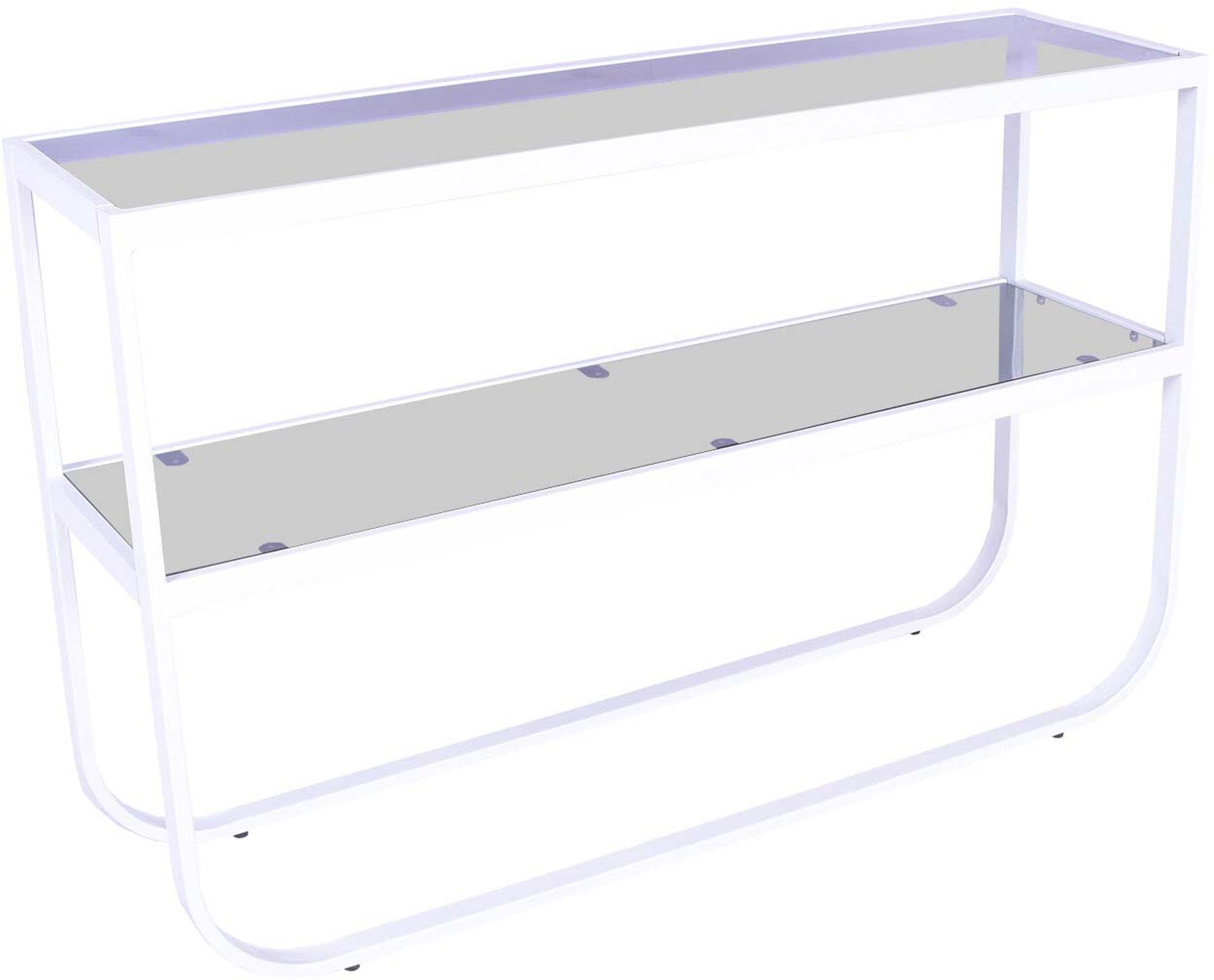 Eleganter Rocker Beistelltisch mit hochwertigem Rauchglas von Venture.