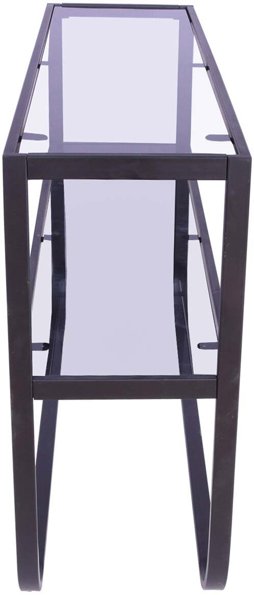 Rocker Beistelltisch von Venture Home: Eleganter Tisch in Schwarz mit grauem Rauchglas, ideal für modernes Wohnen und vielseitige Nutzung.