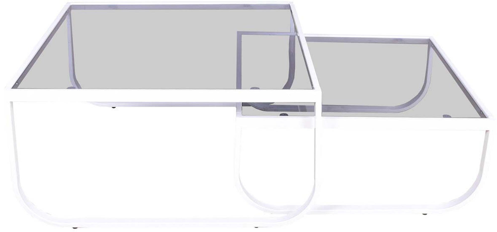 Eleganter Rocker Beistelltisch von Venture Home mit Glasplatte.