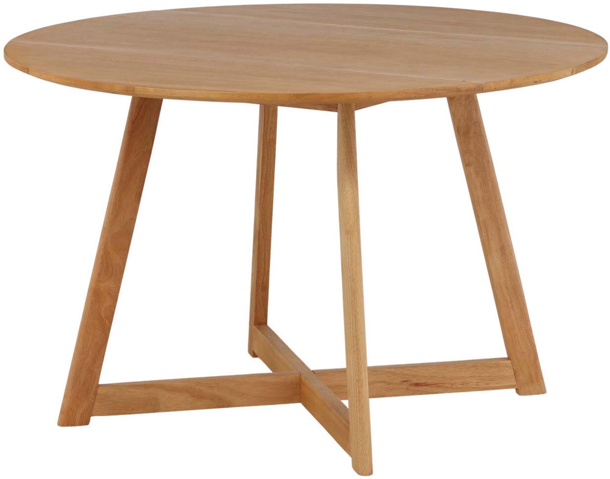 Der Yadikon Tisch von Venture Home: Eleganter, runder Esstisch aus robustem Gummiholz, ideal für kleine Räume und flexible Nutzung.