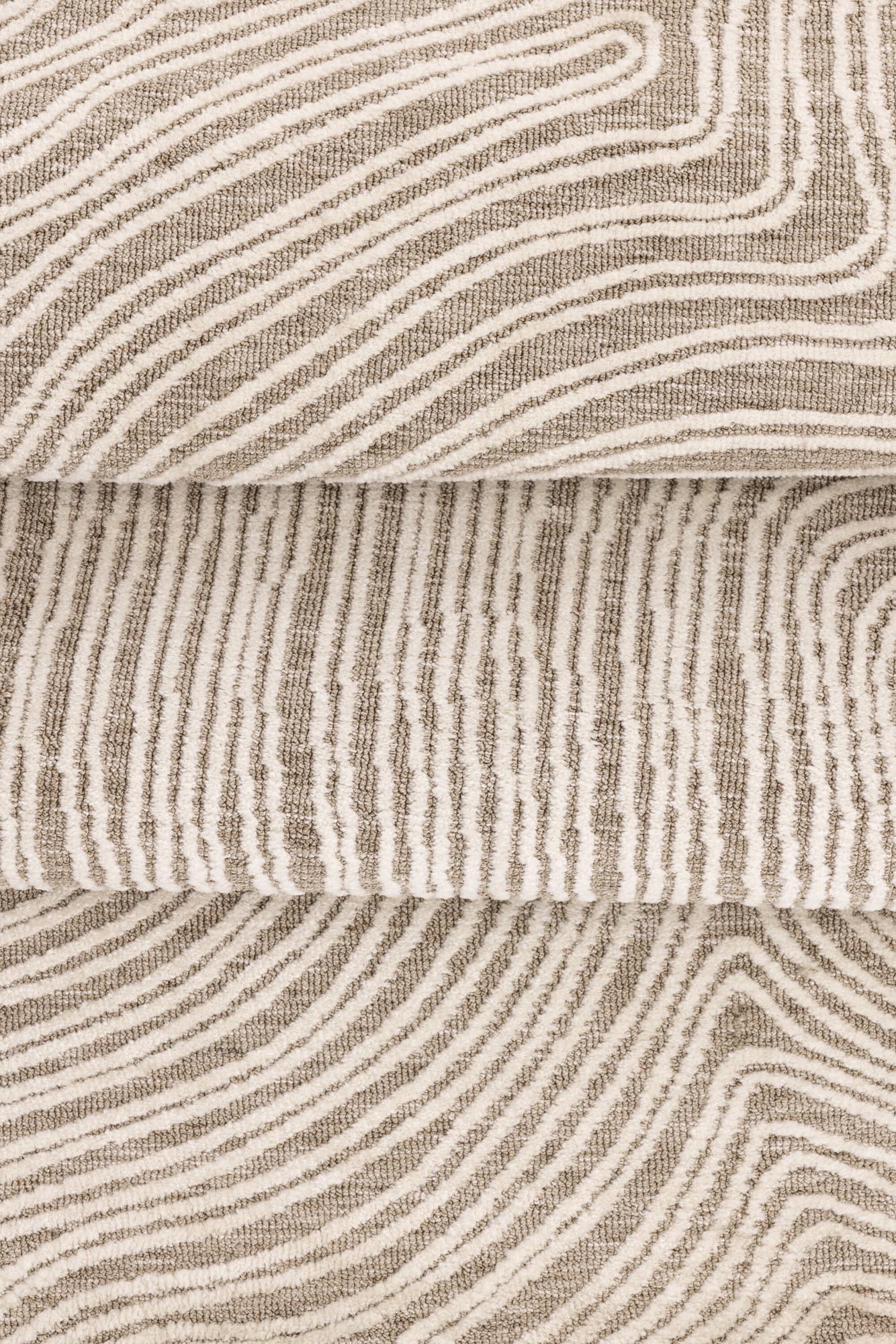 Melle Teppich von Venture Home: Stilvoller, runder Teppich (200 cm) aus pflegeleichtem Polyester in zeitlosem Beige und Weiß – perfekt für Ihr Zuhause.