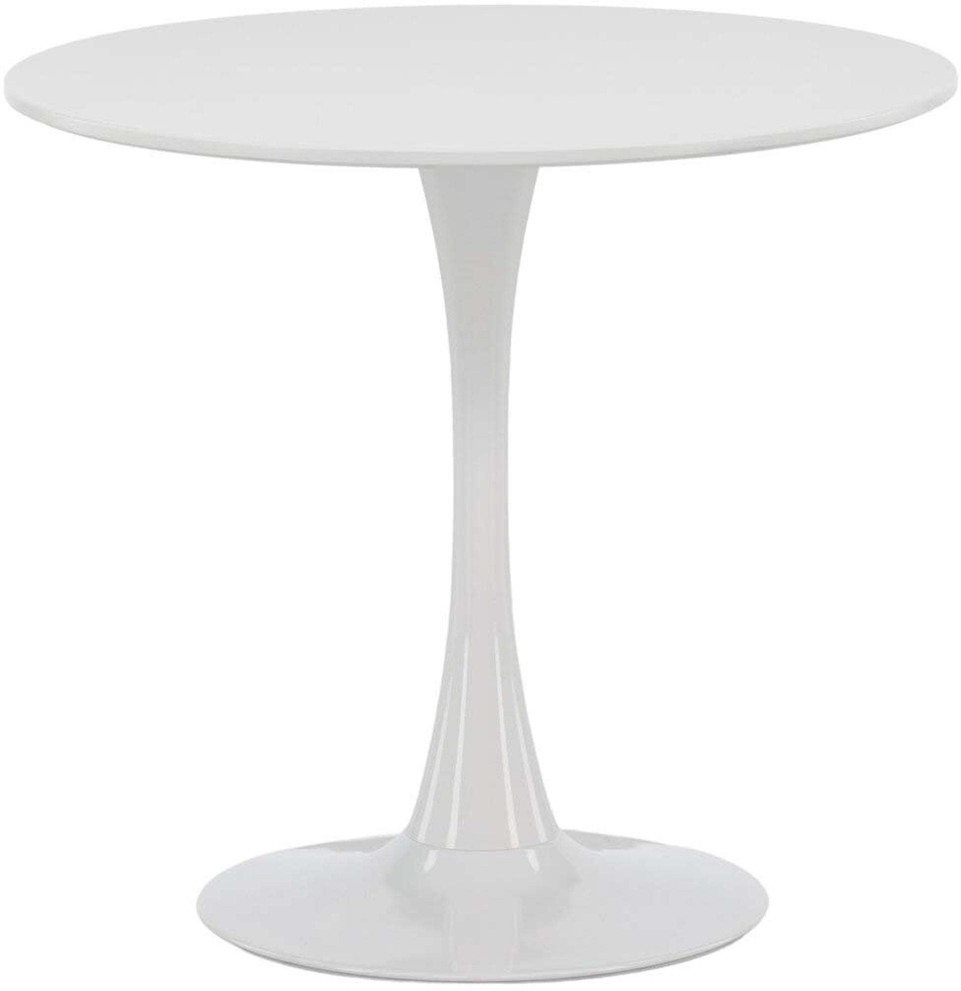 Moderner Hamden Tisch von Venture Home: Stilvoller Esstisch mit runder MDF-Platte und stabilem Stahlgestell für gemütliche Esszimmer.