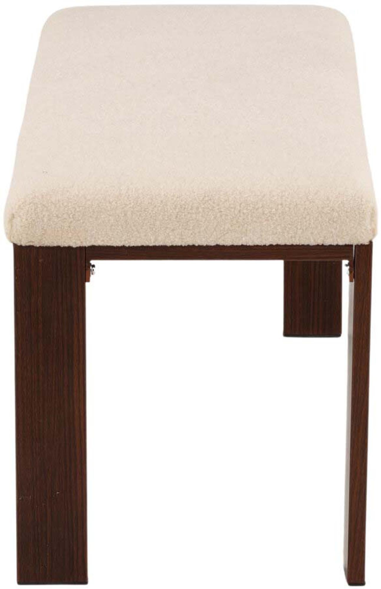 Elegante Chester Bank von Venture Home: Hochwertiger Fleecestoff, stabile Walnussholzbeine, vielseitig einsetzbar für jeden Raum.