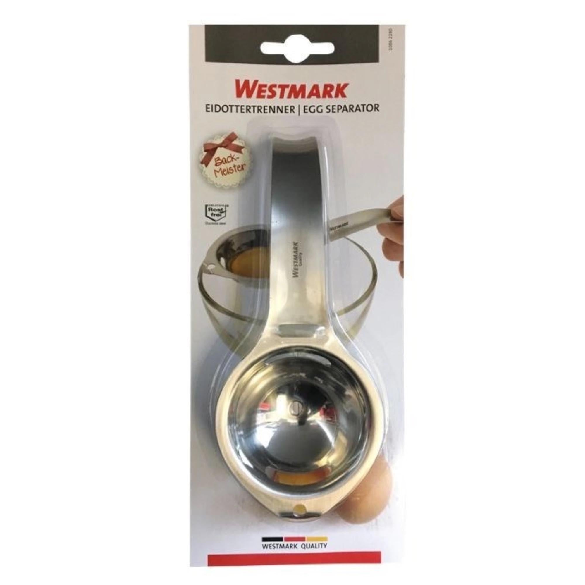 Eidottertrenner aus Edelstahl, 17x7x4cm, robust und praktisch, perfekt zum sauberen Trennen von Eigelb und Eiweiss.