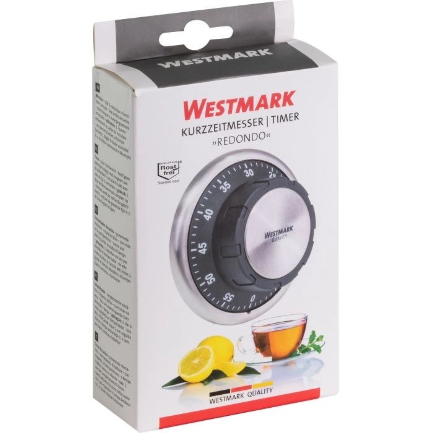 Großer mechanischer Kurzzeitmesser Redondo von Westmark, perfekt für präzises Timing in der Küche, mit elegantem Design und benutzerfreundlicher Bedienung.