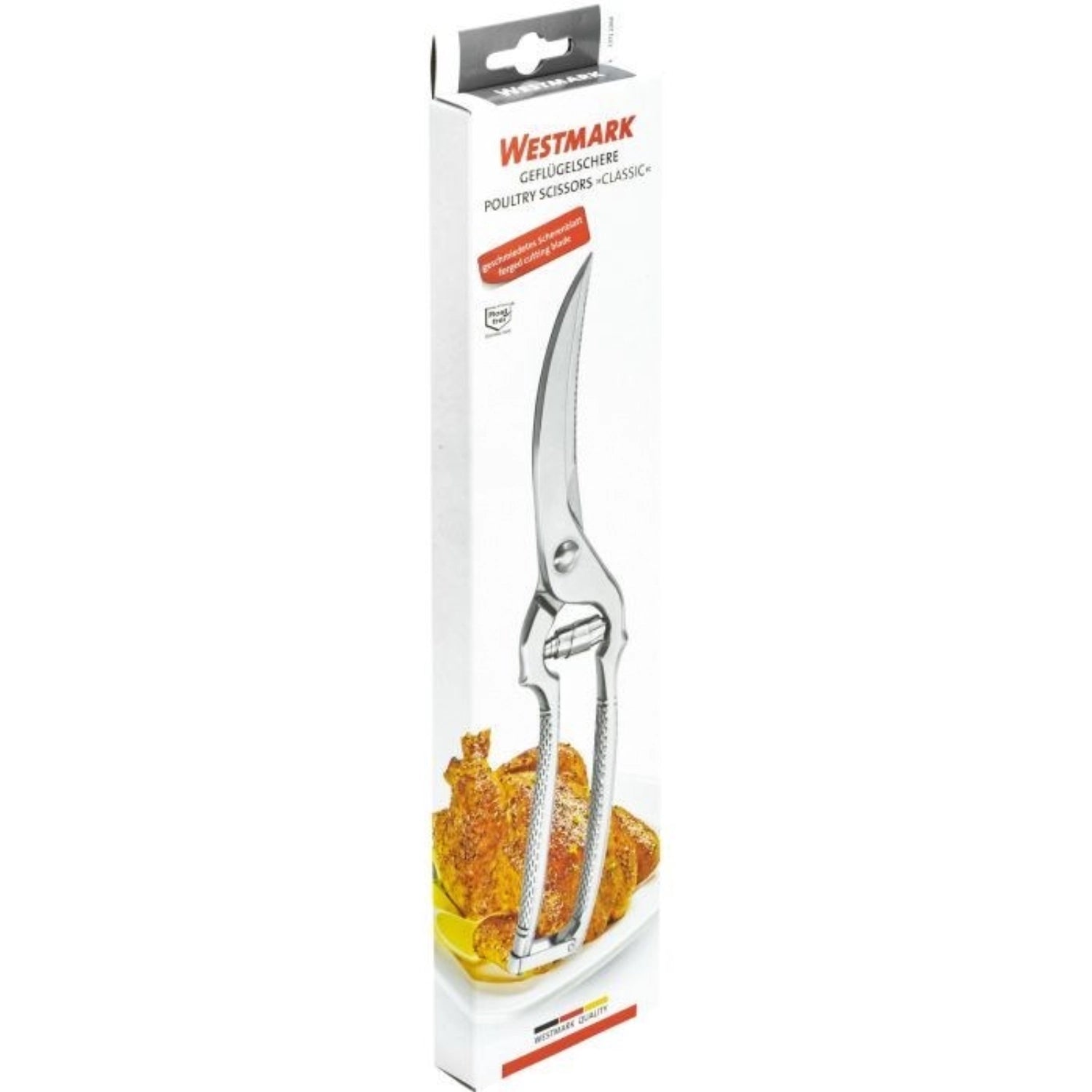 Hochwertige Geflügelschere Classic von Westmark, perfekt zum mühelosen Zerteilen von Geflügel und für verschiedene Küchenarbeiten.