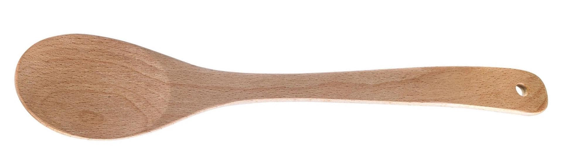 Entdecken Sie den Kochlöffel Woody von Westmark: 30 cm aus Buchenholz, hitzebeständig, hygienisch und ideal zum Rühren, Mischen und Servieren.