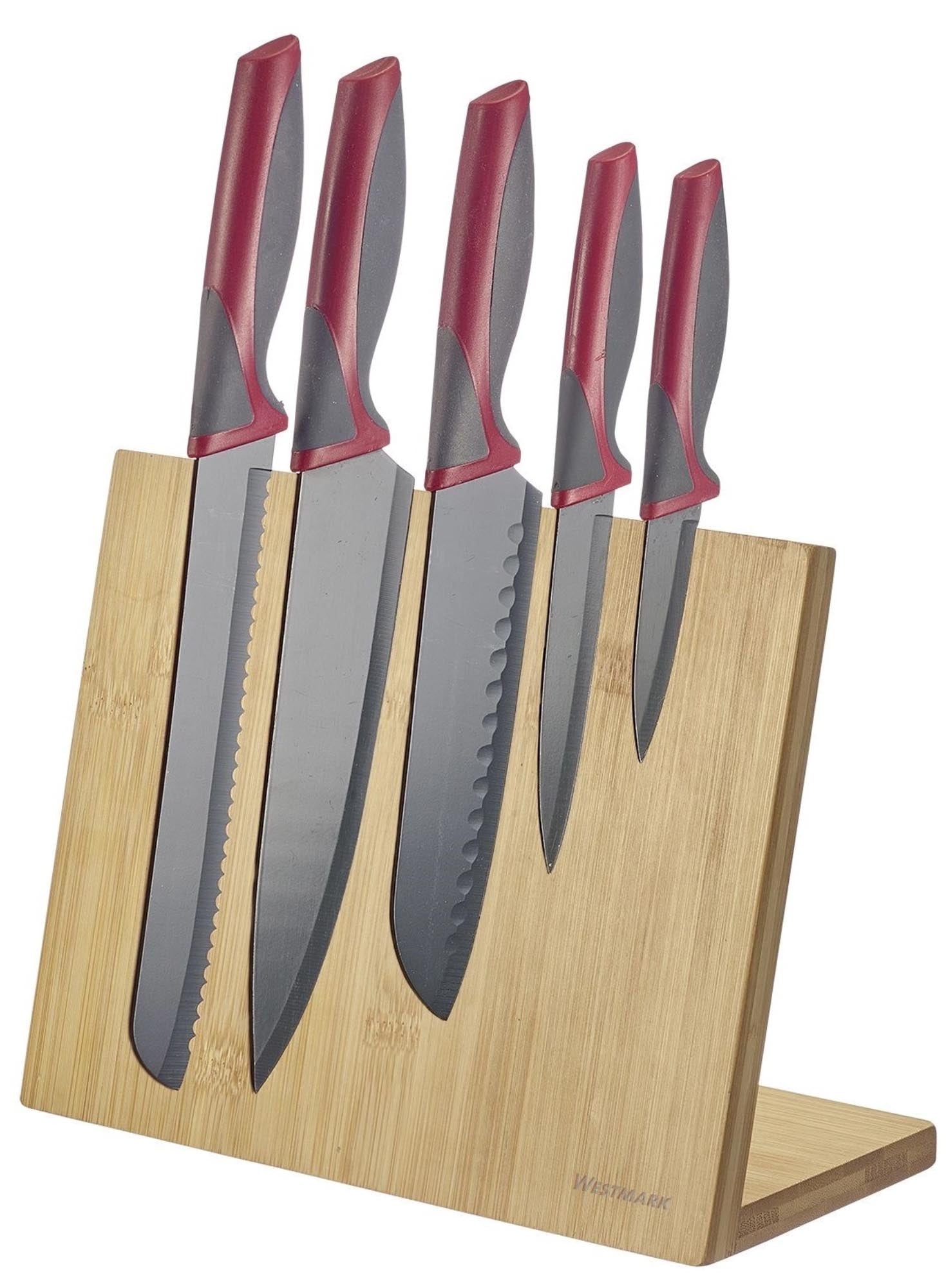 Moderner magnetischer Messerblock aus Bambus von Westmark, ideal zur sicheren und stilvollen Aufbewahrung Ihrer Messer.