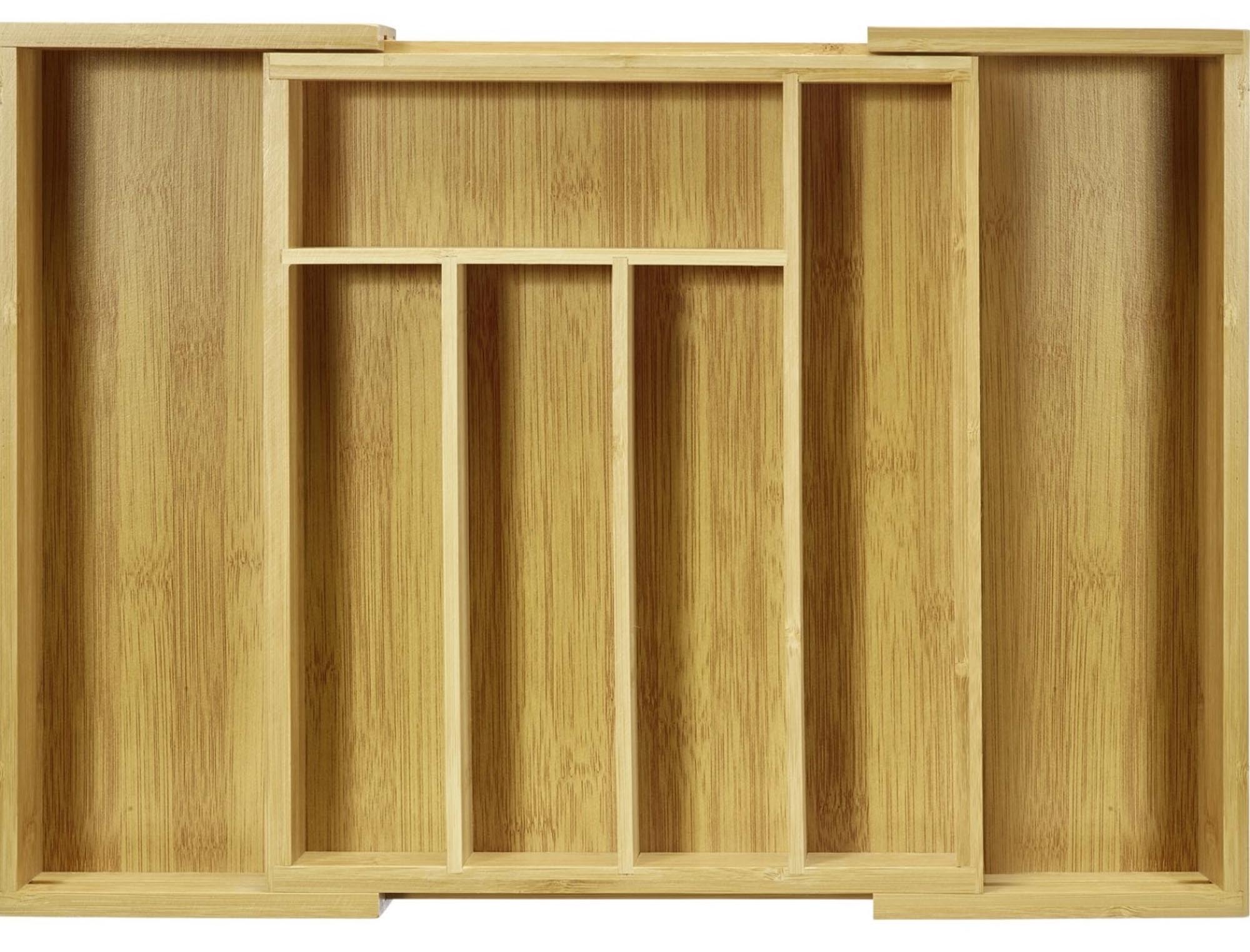 Hochwertiger Bambus-Besteckeinsatz von Westmark, perfekt für Schubladen, um Besteck und Utensilien übersichtlich zu verstauen.