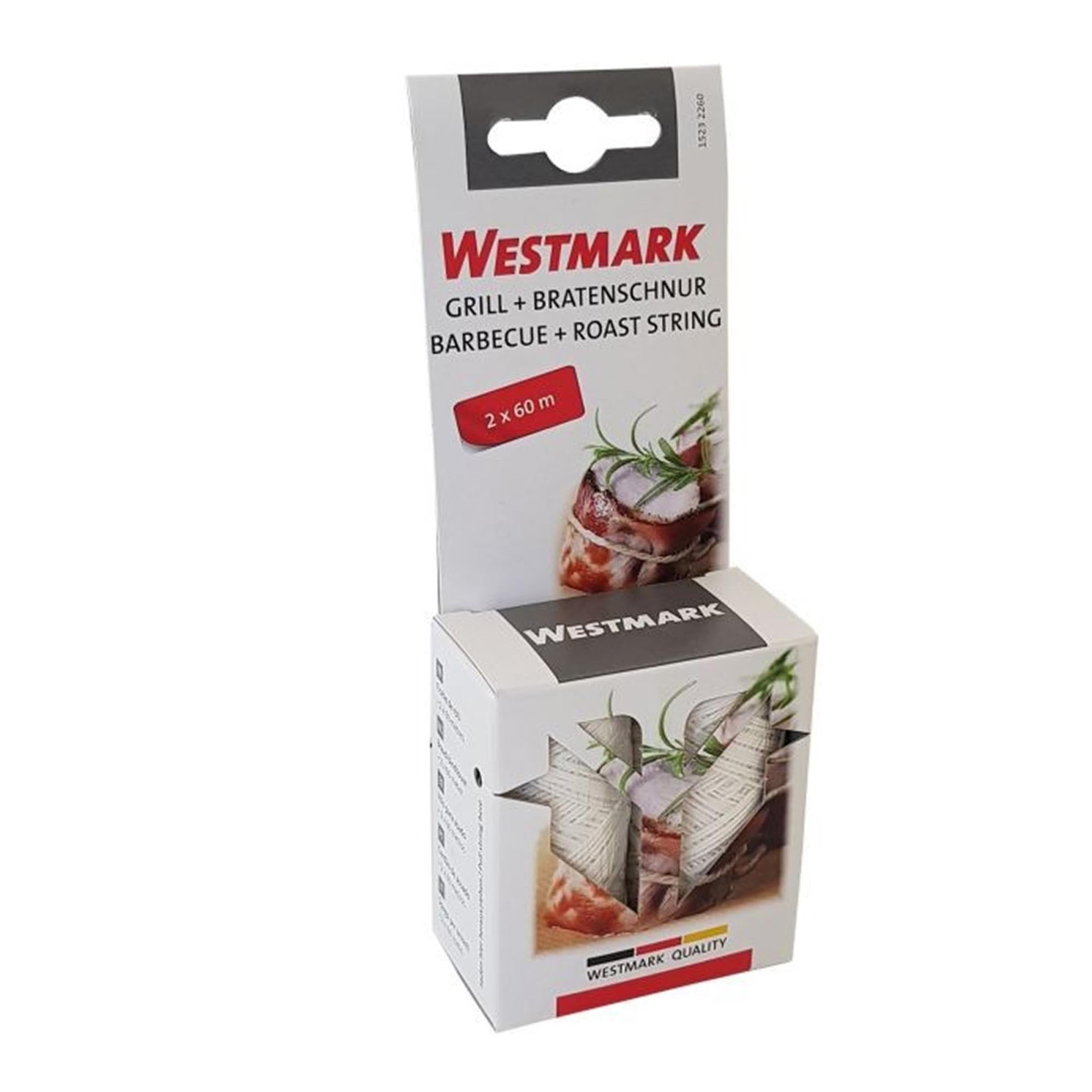 Praktisches 2er Set Grill- und Bratenschnur von Westmark, 60m Länge, ideal für Küche und Grill, hitzebeständig und vielseitig einsetzbar.