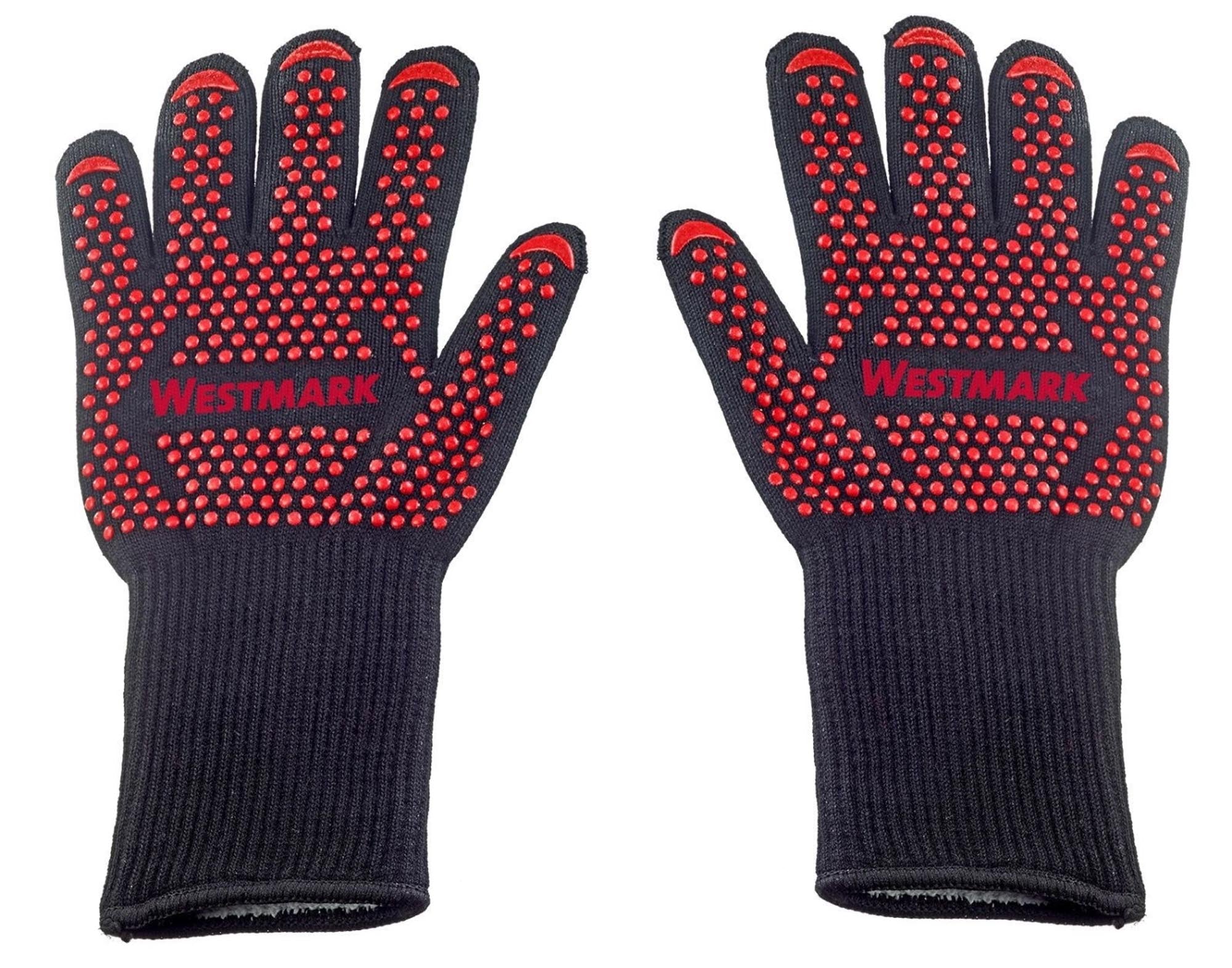 Entdecken Sie die hitzebeständigen Grillhandschuhe von Westmark, ideal bis 350°C. Perfekter Schutz, Flexibilität und rutschfeste Griffigkeit für Grillmeister!