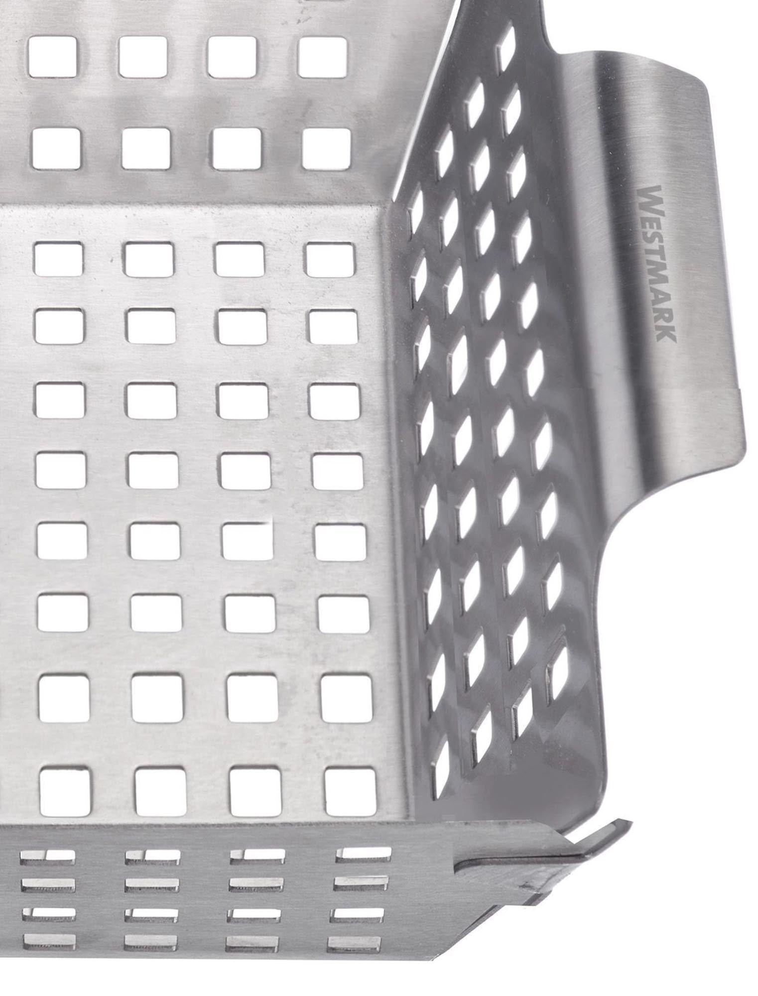 Hochwertiger Edelstahl-Grillkorb von Westmark, perfekt für Gemüse und Fleisch, robust, hitzebeständig und einfach zu reinigen.