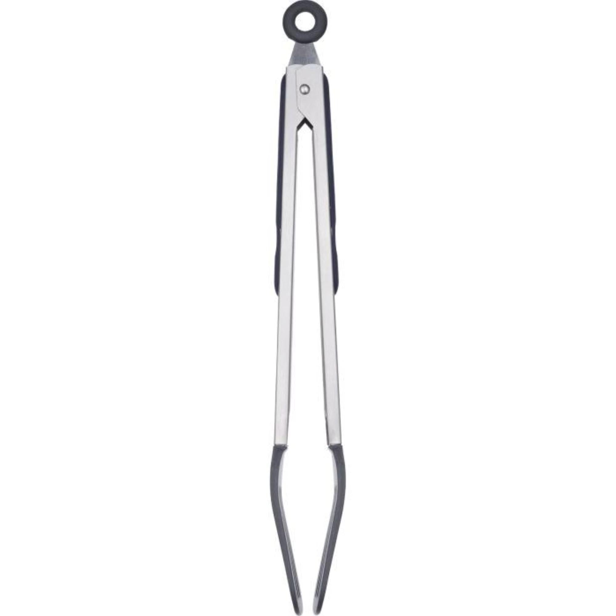 Die 34cm lange Servierzange Comfort Silicone Maxi von Westmark bietet hitzebeständiges Silikon für präzises Greifen und Wenden.