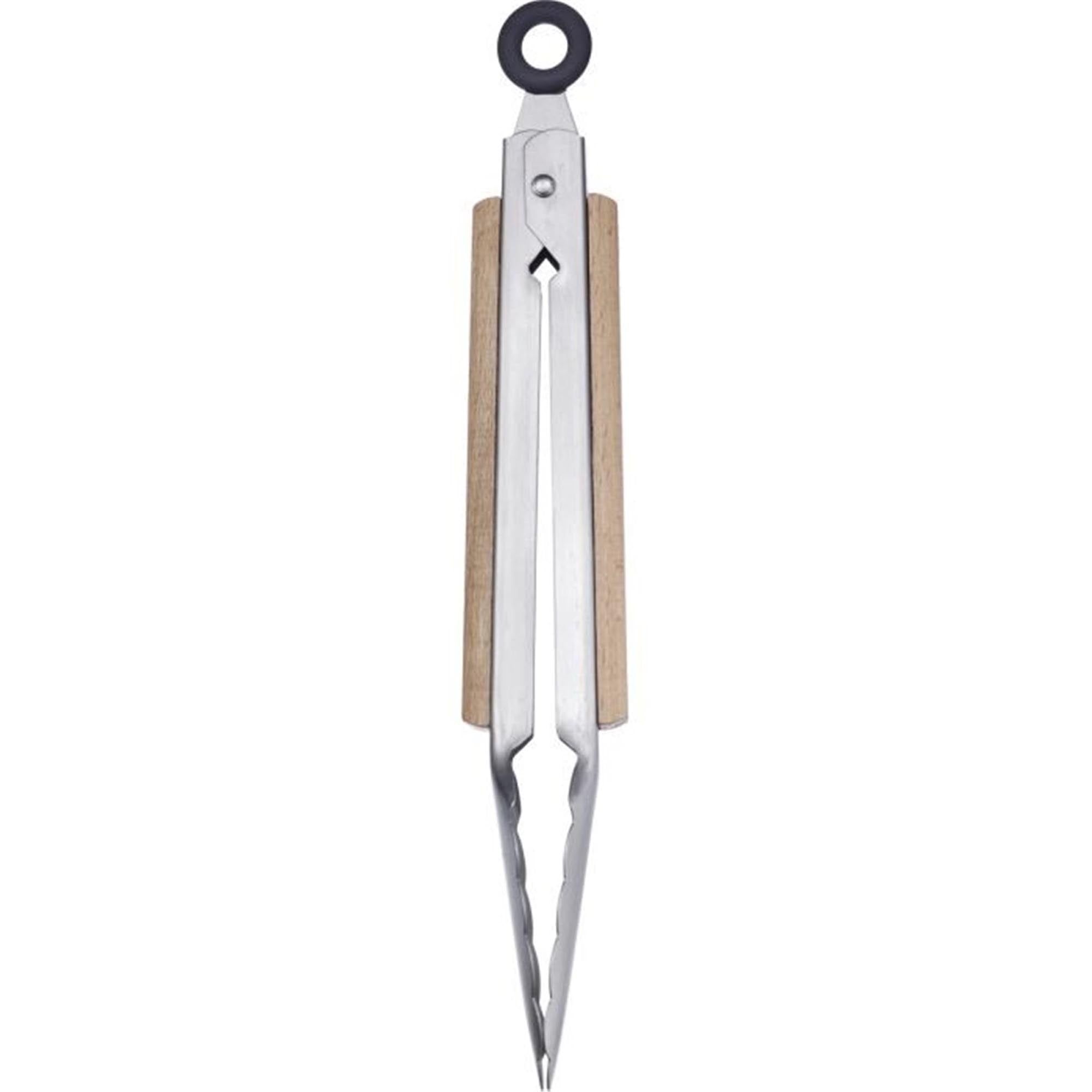 Die Grillzange Classic Wood Mini von Westmark, 27cm, bietet präzises Grillen mit hochwertigem Holzgriff und robustem Edelstahl.