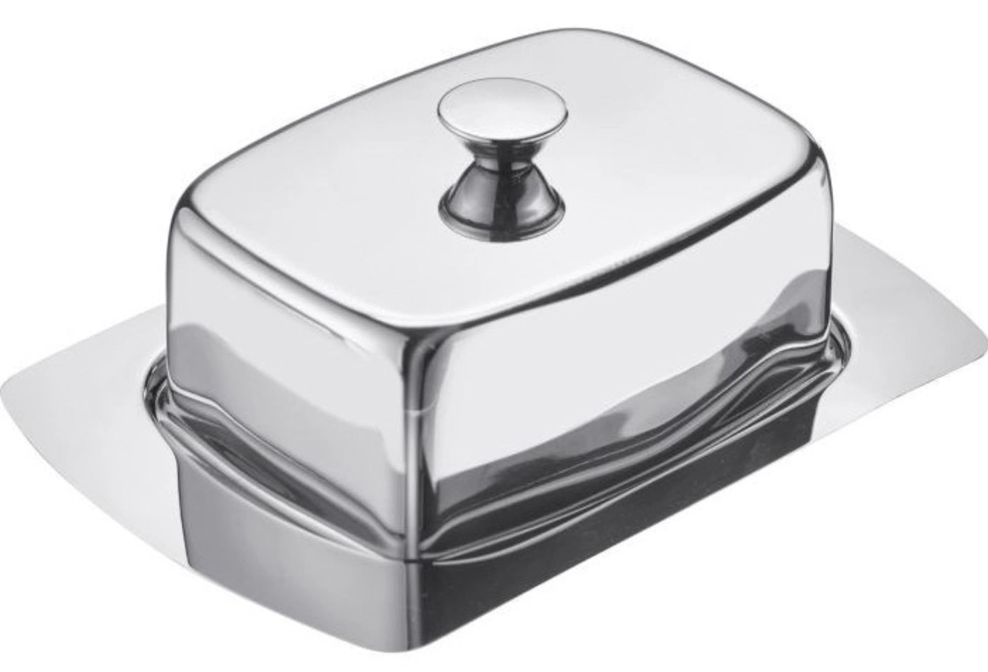 Hochwertige Westmark Butterdose aus Edelstahl (19x12,8 cm) – robust, pflegeleicht und stilvoll. Ideal für frische Butter und Snacks, EU-Norm.
