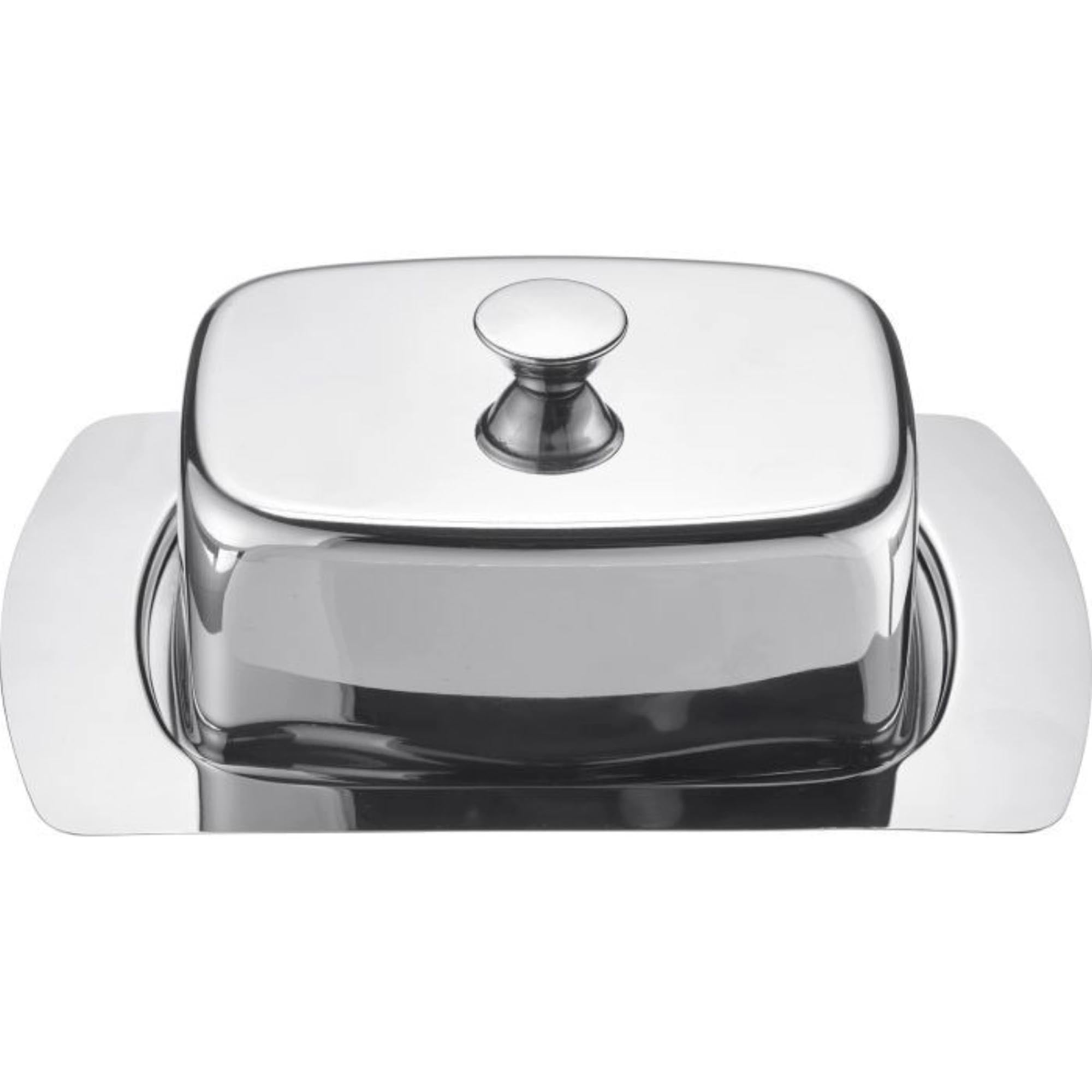 Hochwertige Butterdose aus Edelstahl, 19x12.8cm, EU-Norm, von Westmark. Ideal für moderne Butteraufbewahrung.