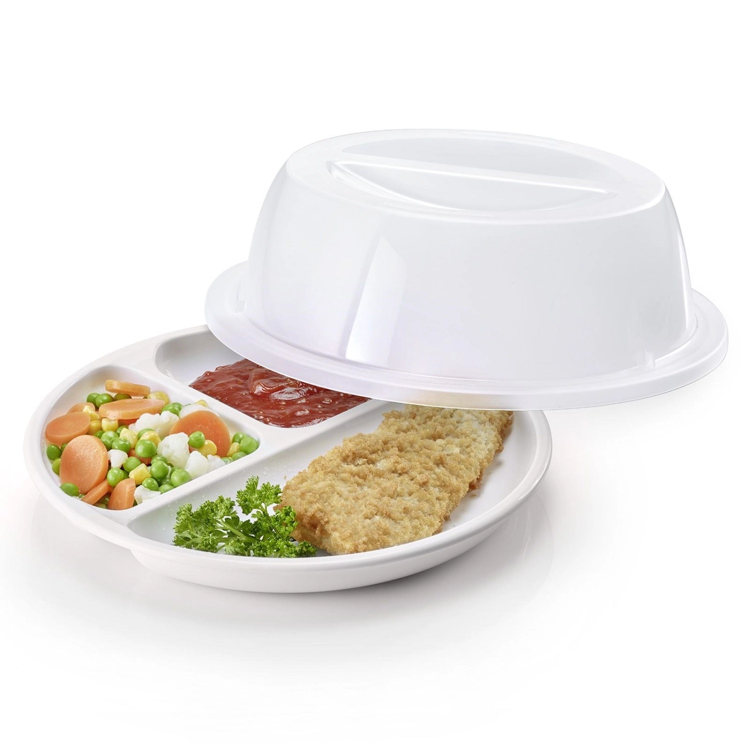 Praktische Mikrowellen Abdeckhaube von Westmark, Ø 27,5 cm, schützt Speisen vor Spritzern und sorgt für gleichmäßige Erwärmung in der Mikrowelle.