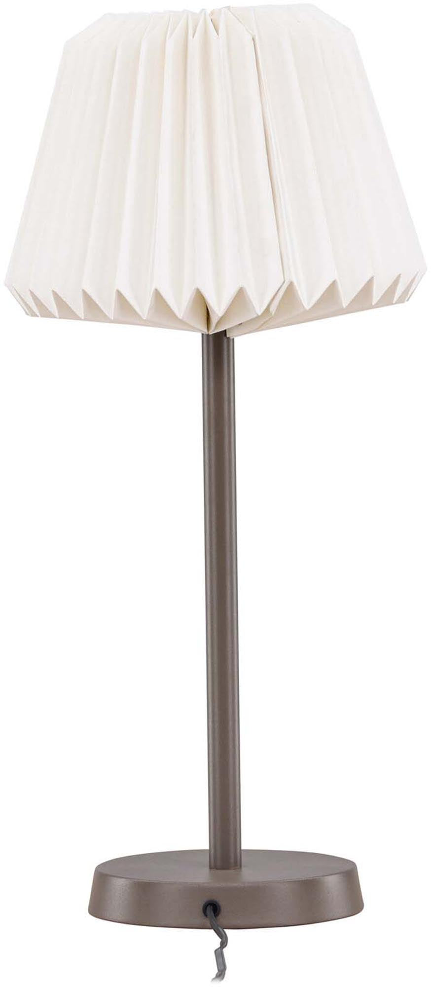 Elegante Tischlampe mit minimalistischem Design, Stahlfassung, plissiertem Papierschirm, ideal für jeden Raum.