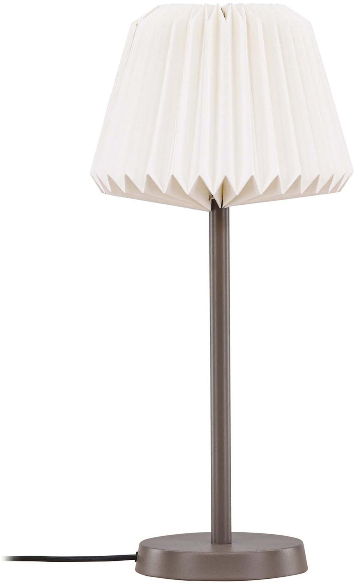 Elegante Tischlampe mit minimalistischem Design, Stahlfassung, plissiertem Papierschirm, ideal für jeden Raum.