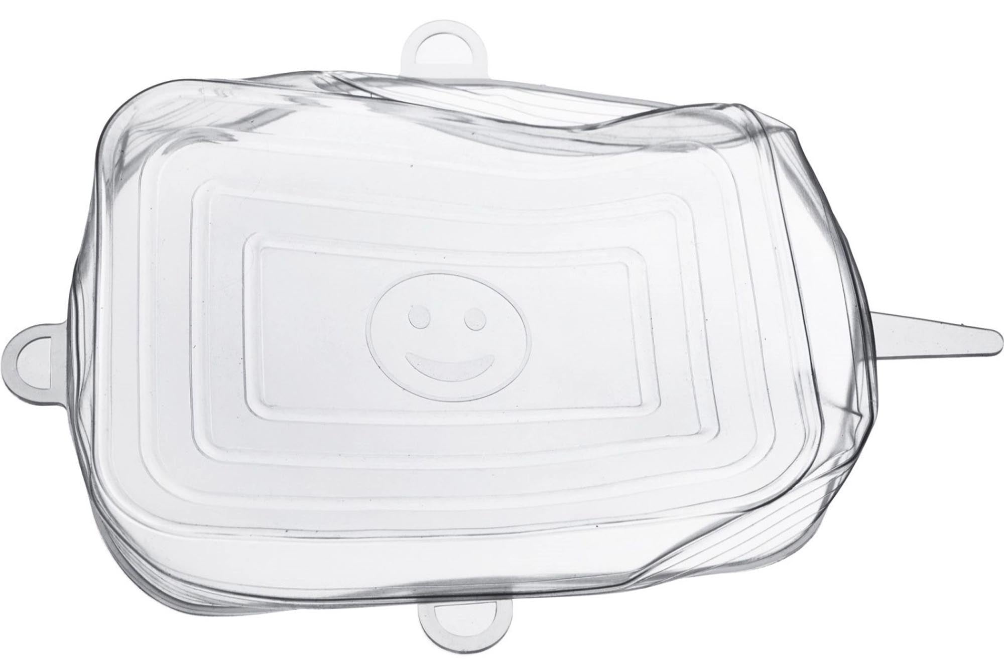 6er Set quadratische Silikondeckel von Westmark, flexibel, wiederverwendbar, für Frische und nachhaltige Aufbewahrung.