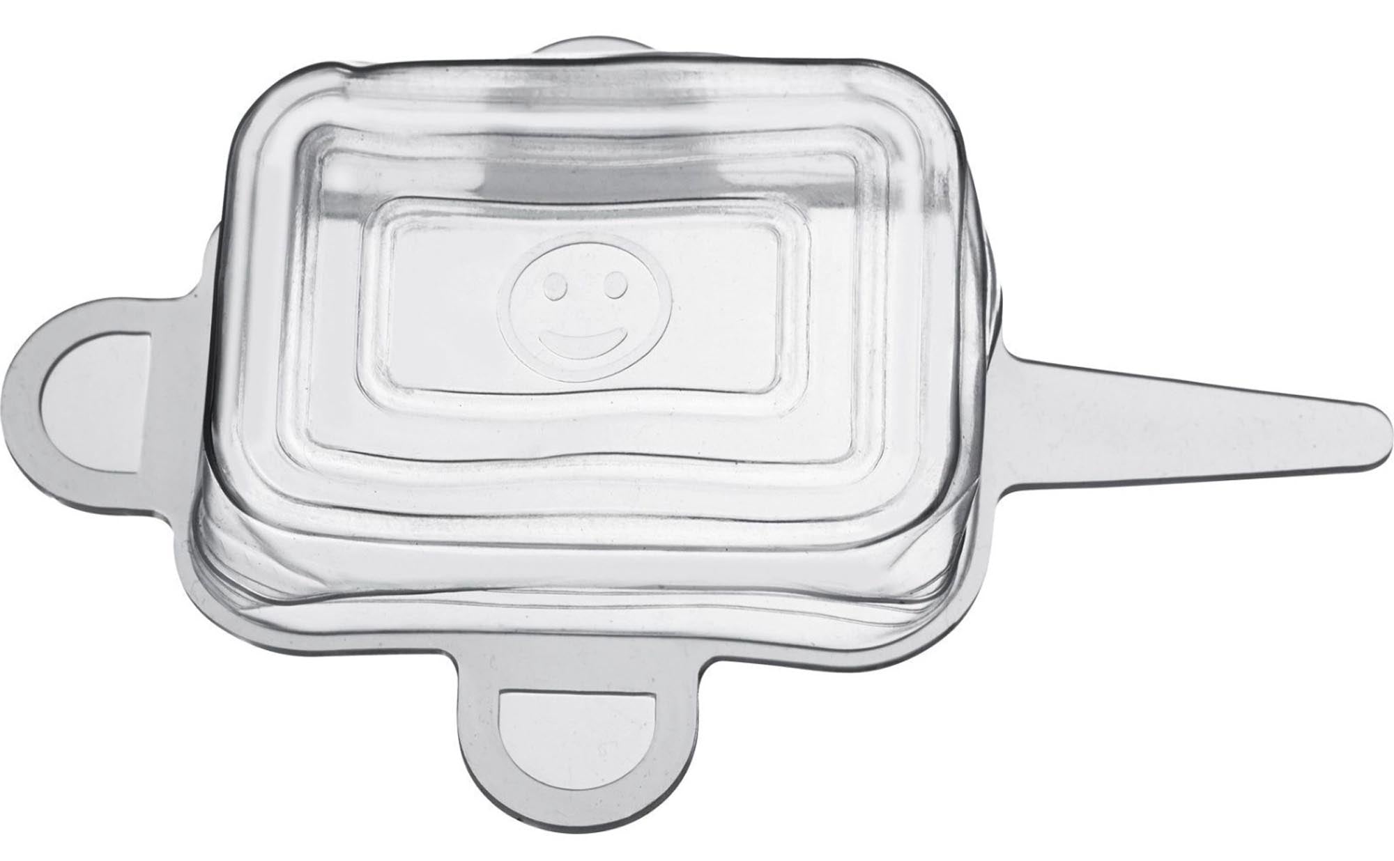 6er Set Silikondeckel von Westmark, quadratisch, dehnbar, wiederverwendbar, ideal für nachhaltige Frischhaltung und Aufbewahrung.