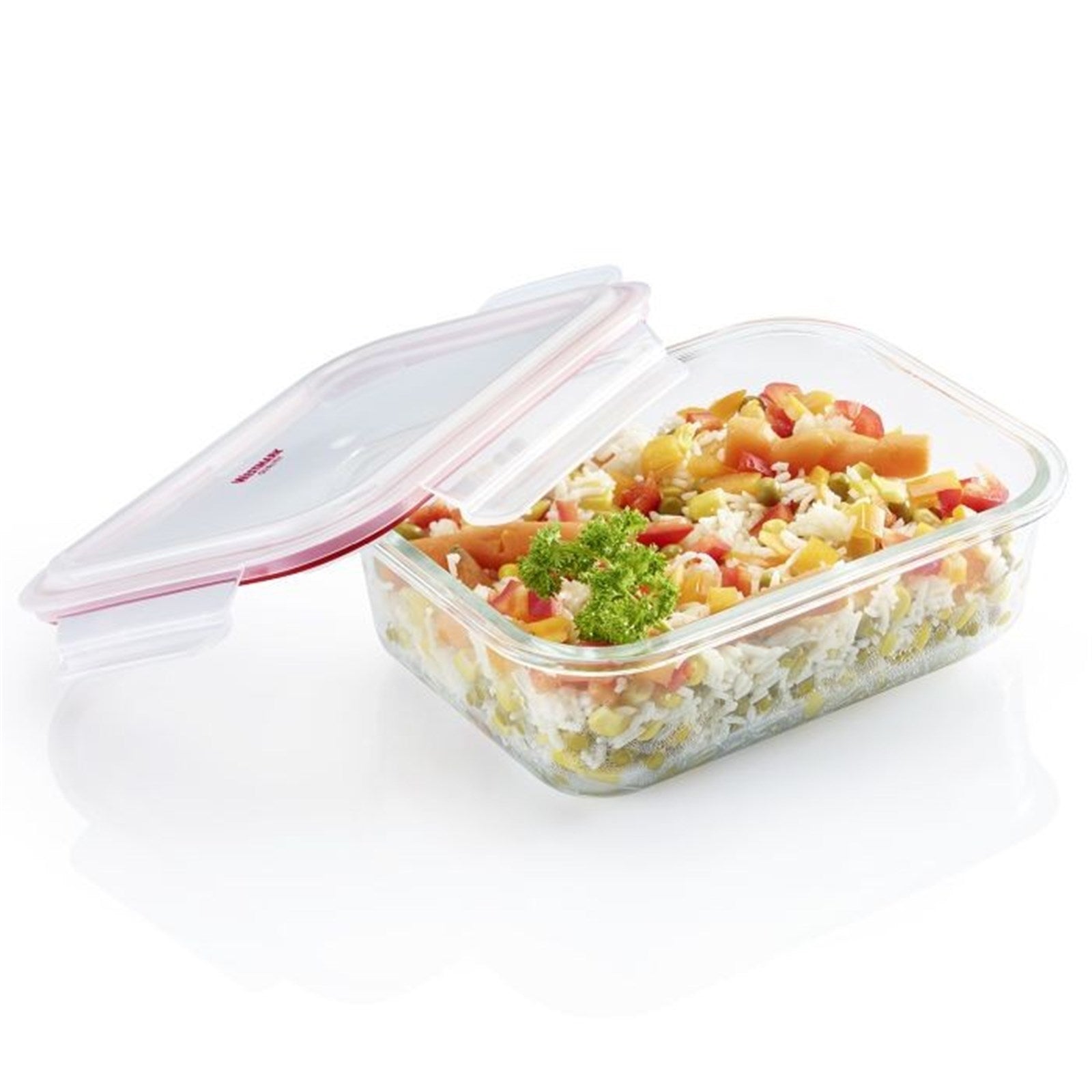 Praktische Glas-Frischhaltedose von Westmark, 370ml, ideal für die Aufbewahrung von Lebensmitteln, robust und vielseitig einsetzbar.