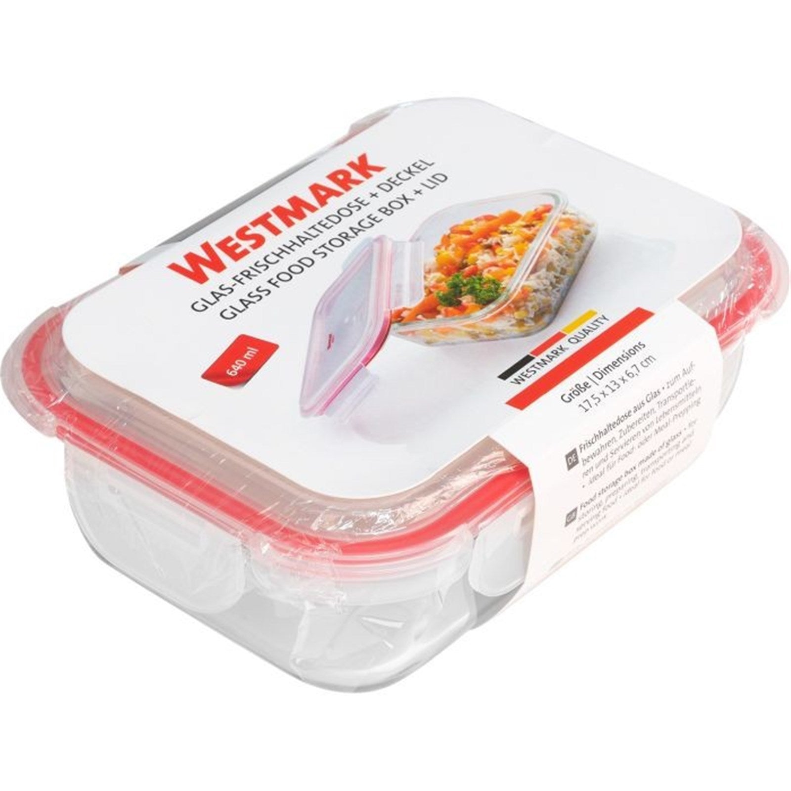 Glas-Frischhaltedose von Westmark, 640ml, ideal für die Aufbewahrung von Lebensmitteln, robust, vielseitig und alltagstauglich.