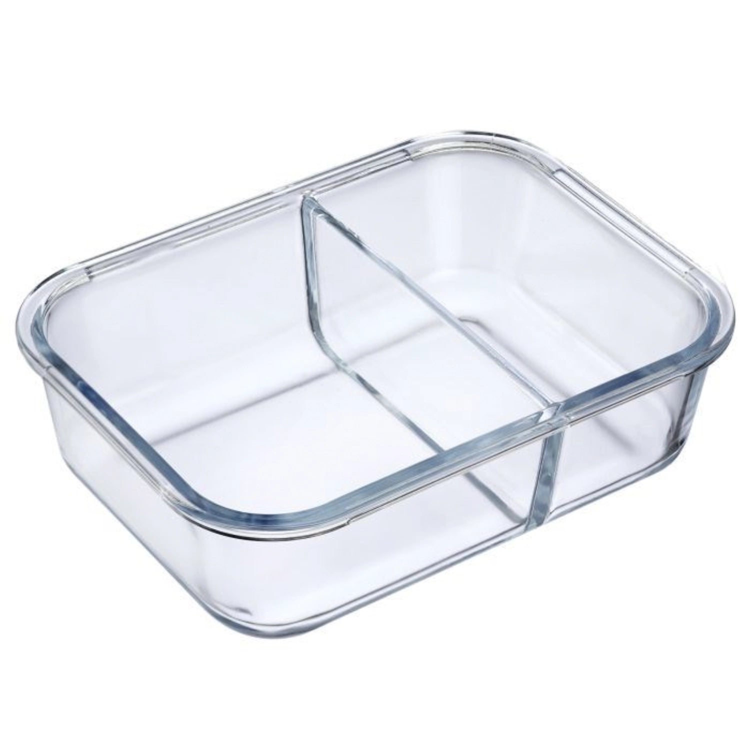 Praktische Glas-Frischhaltedose von Westmark mit 570 ml, ideal für die getrennte Aufbewahrung von Lebensmitteln in zwei Fächern.