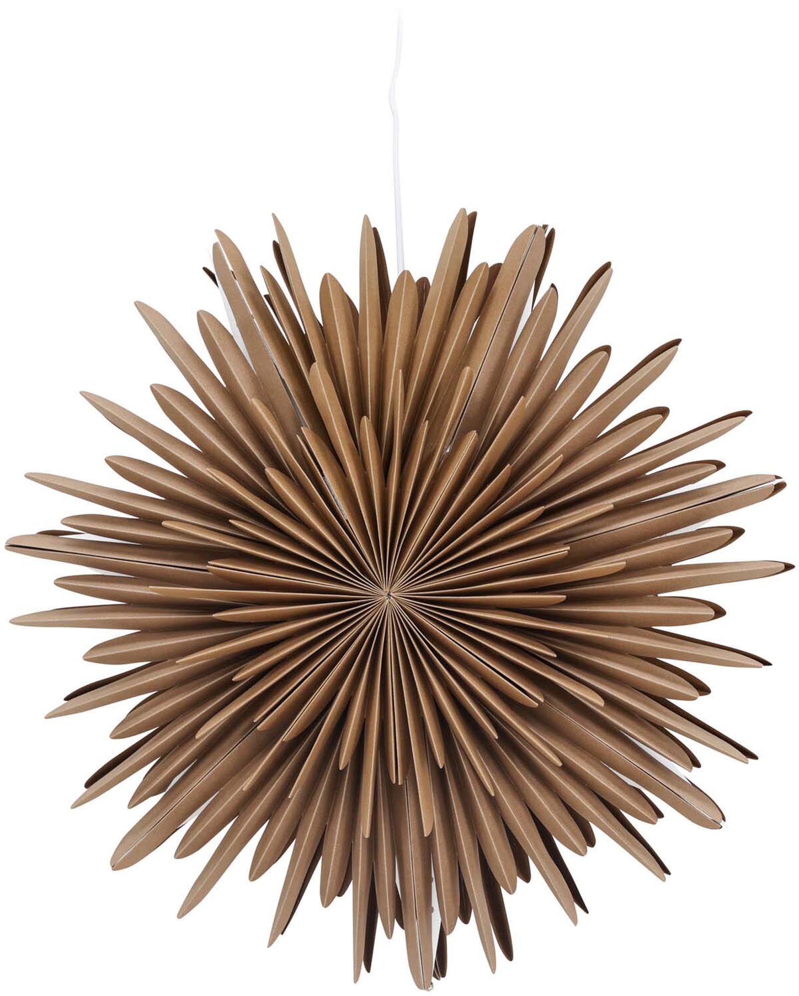 Entdecken Sie die Siegel Pendelleuchte von Venture Home – ein 100 cm großer Papierstern, der mit seiner warmen Lichtstreuung und stilvollen Eleganz Ihr Zuhause das ganze Jahr über verschönert.