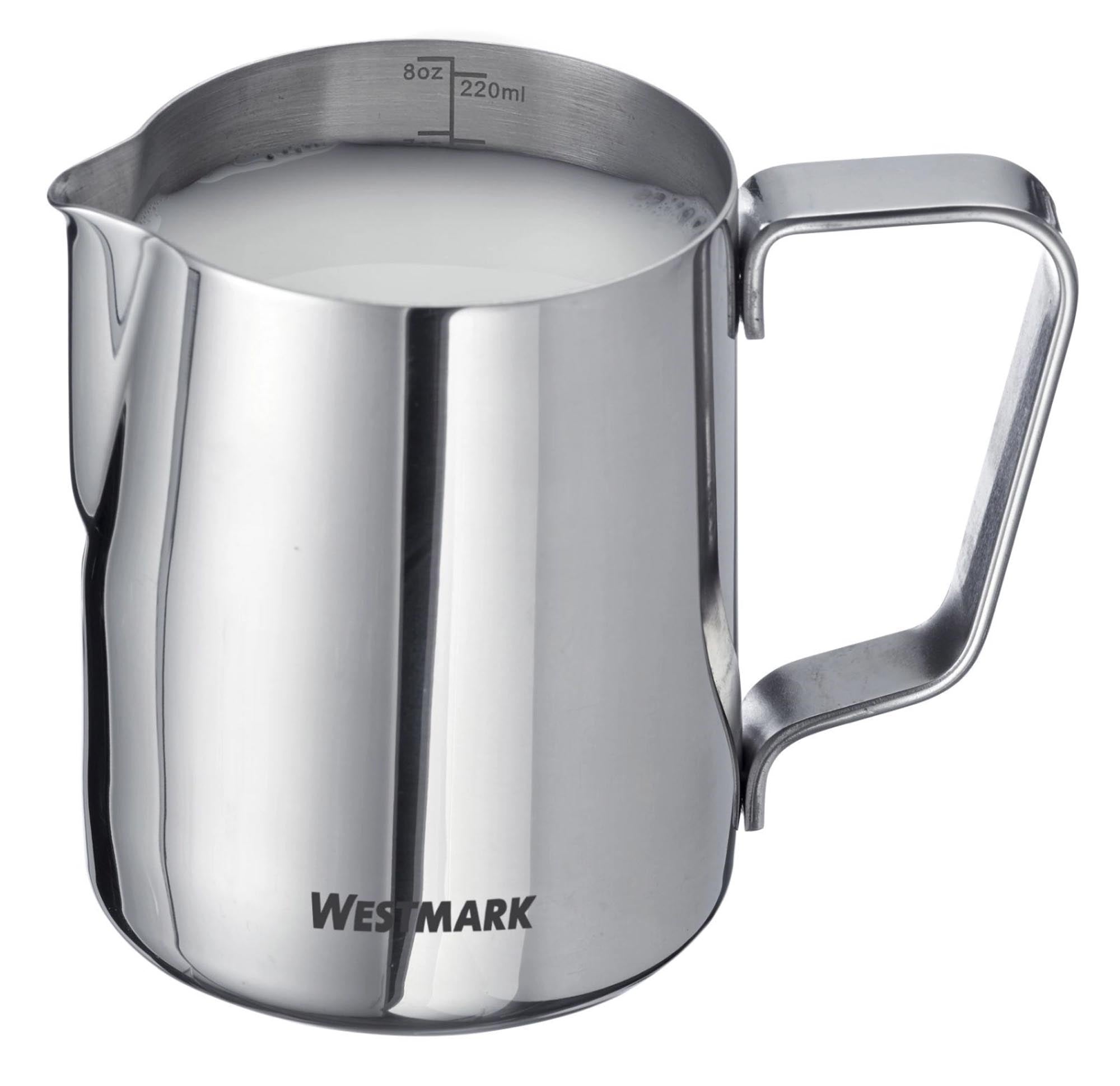 Das Milchkännchen Brasilia von Westmark, 220 ml, aus Edelstahl, ist perfekt für Milch zu Kaffee oder Tee, elegant und langlebig.