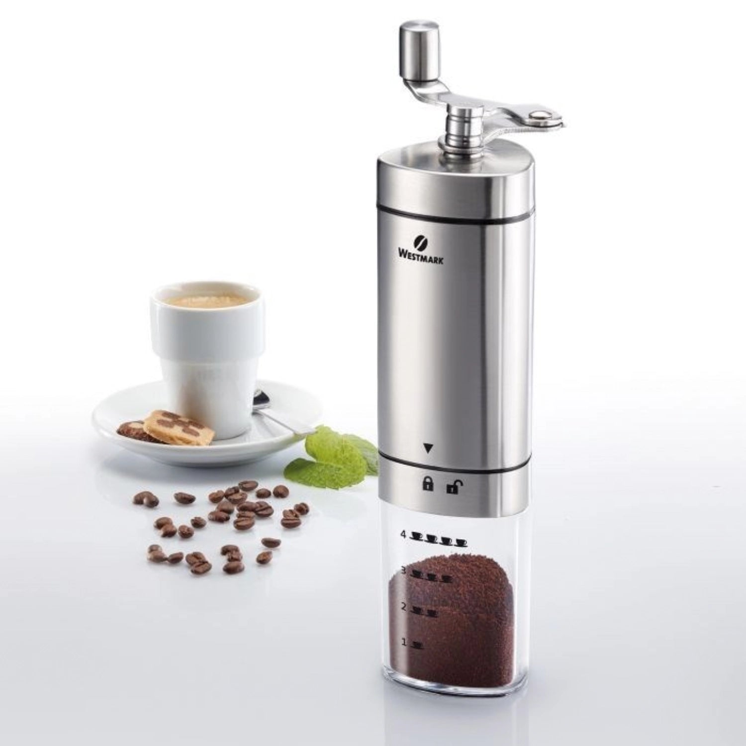 Kaffeemühle Brasilia von Westmark, elegante manuelle Mühle aus hochwertigem Material, ideal für frisch gemahlenen Kaffee und Kaffeeliebhaber.