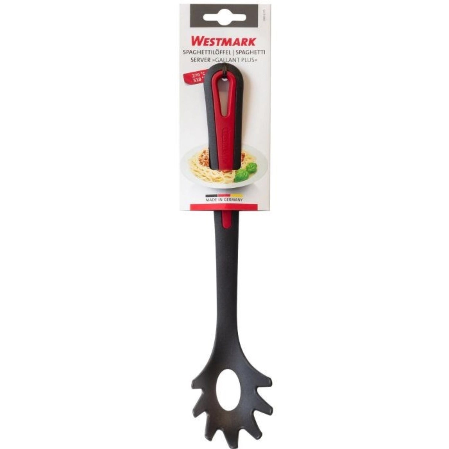 Eleganter Spaghettilöffel Gallant Plus von Westmark, perfekt zum Portionieren von Pasta, mit rutschfestem Griff und robustem Design für müheloses Servieren.