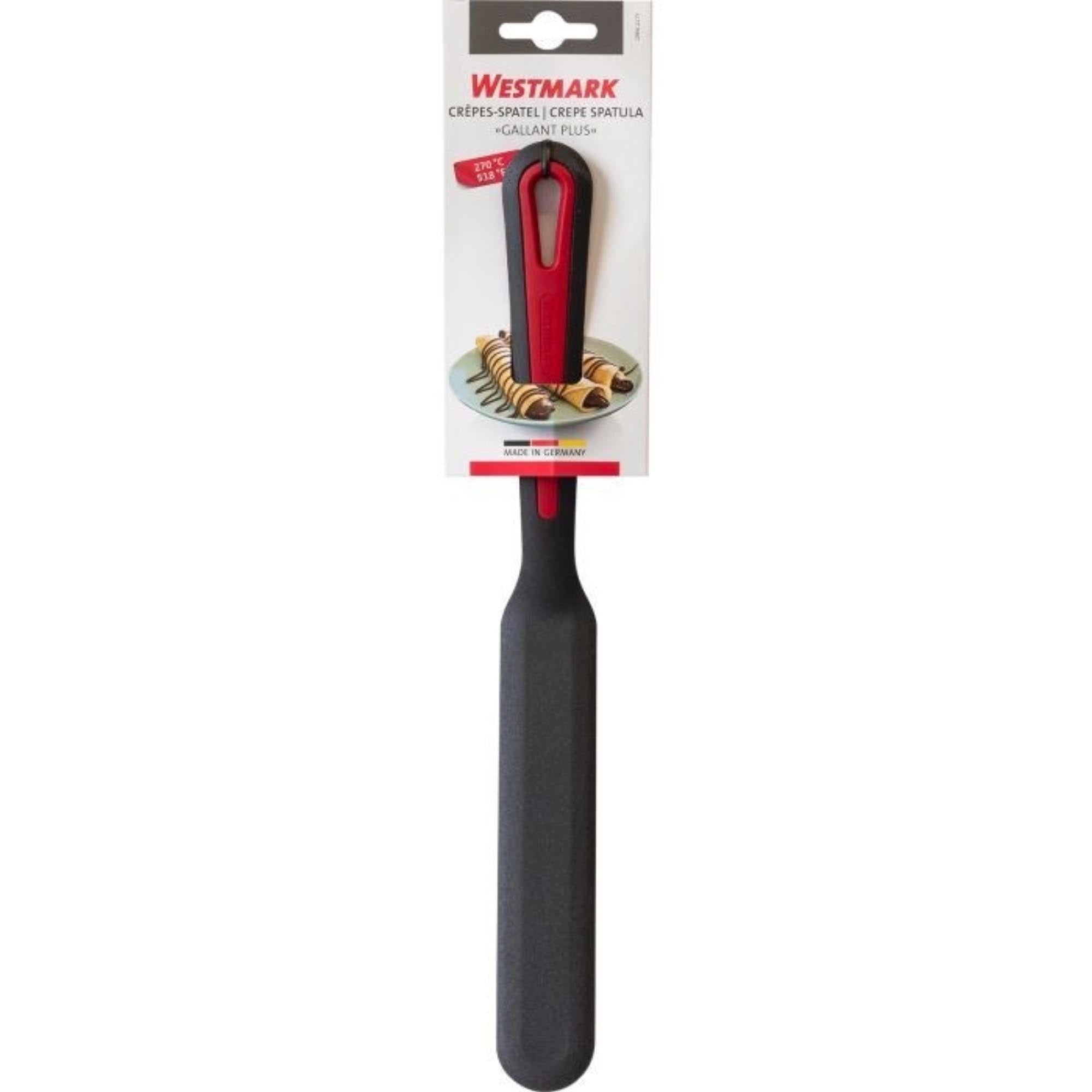 Praktischer Crêpes-Spatel aus robustem Holz, perfekt zum Verteilen von Teig, langlebig und leicht zu reinigen.