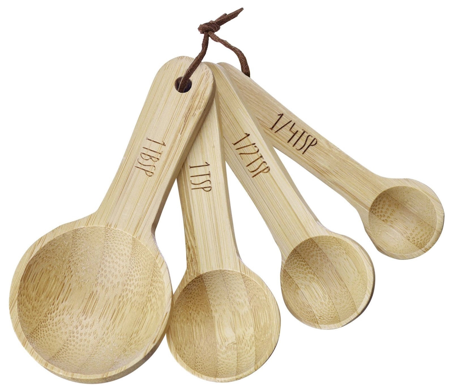 Praktisches 4er Set Messlöffel Woody von Westmark, ideal zum genauen Abmessen von Zutaten in der Küche, aus hochwertigem Holz gefertigt.