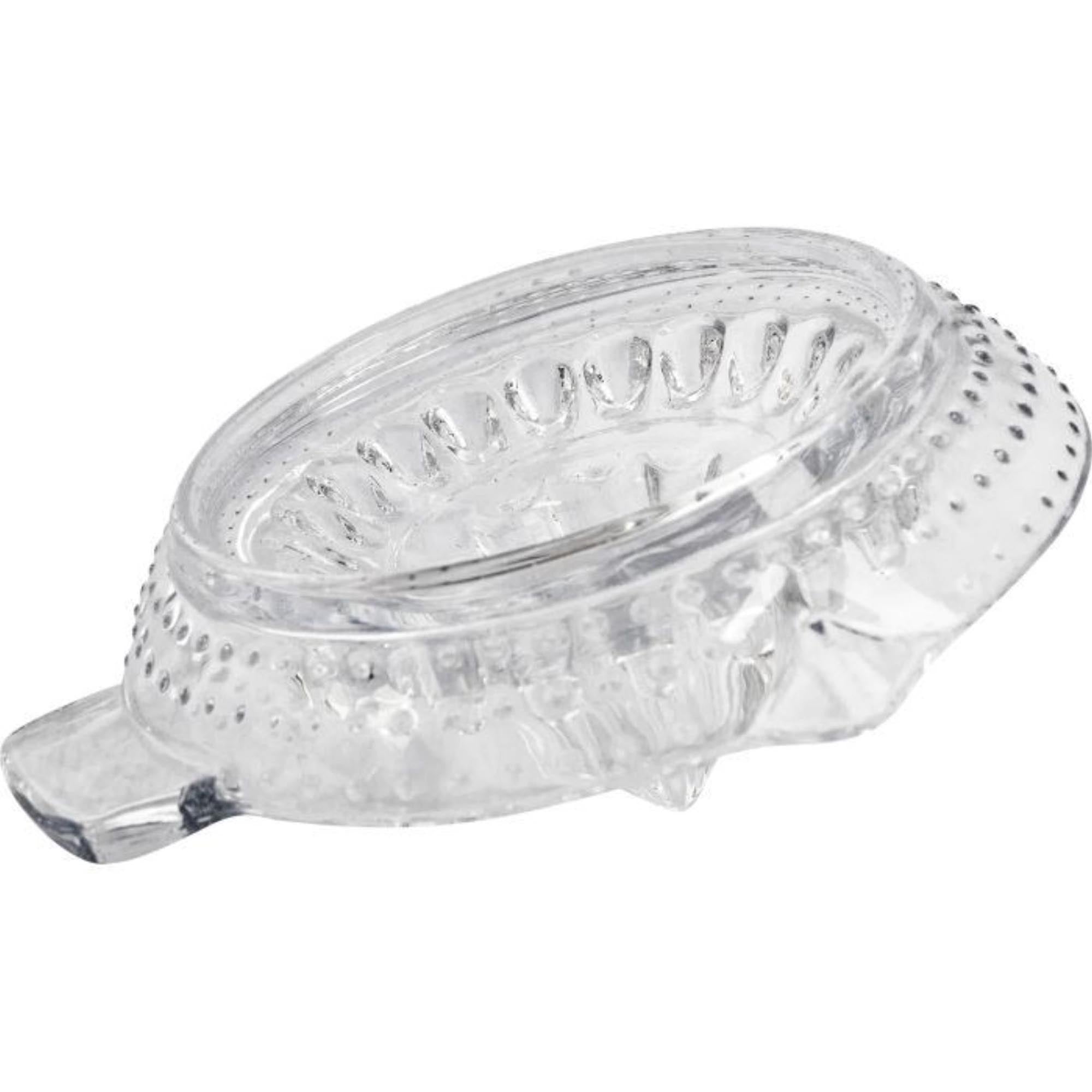 Praktische Zitruspresse aus Glas von Westmark, ideal für kleine Mengen Saft, 30ml Volumen, kompakt und einfach zu verwenden.