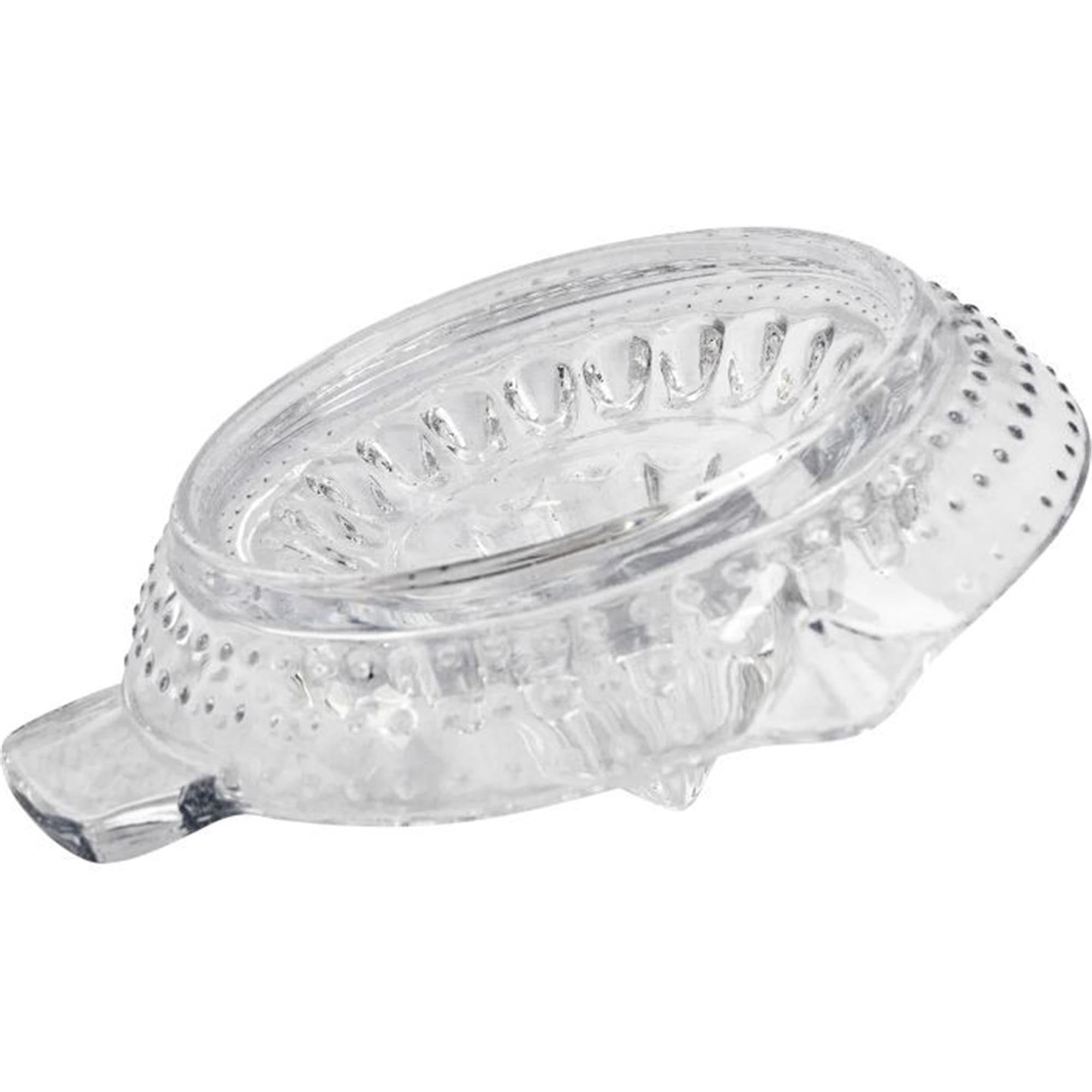 Kompakte Zitruspresse aus Glas von Westmark, ideal für kleine Mengen, 30ml Fassungsvermögen, perfekt für frischen Saft.