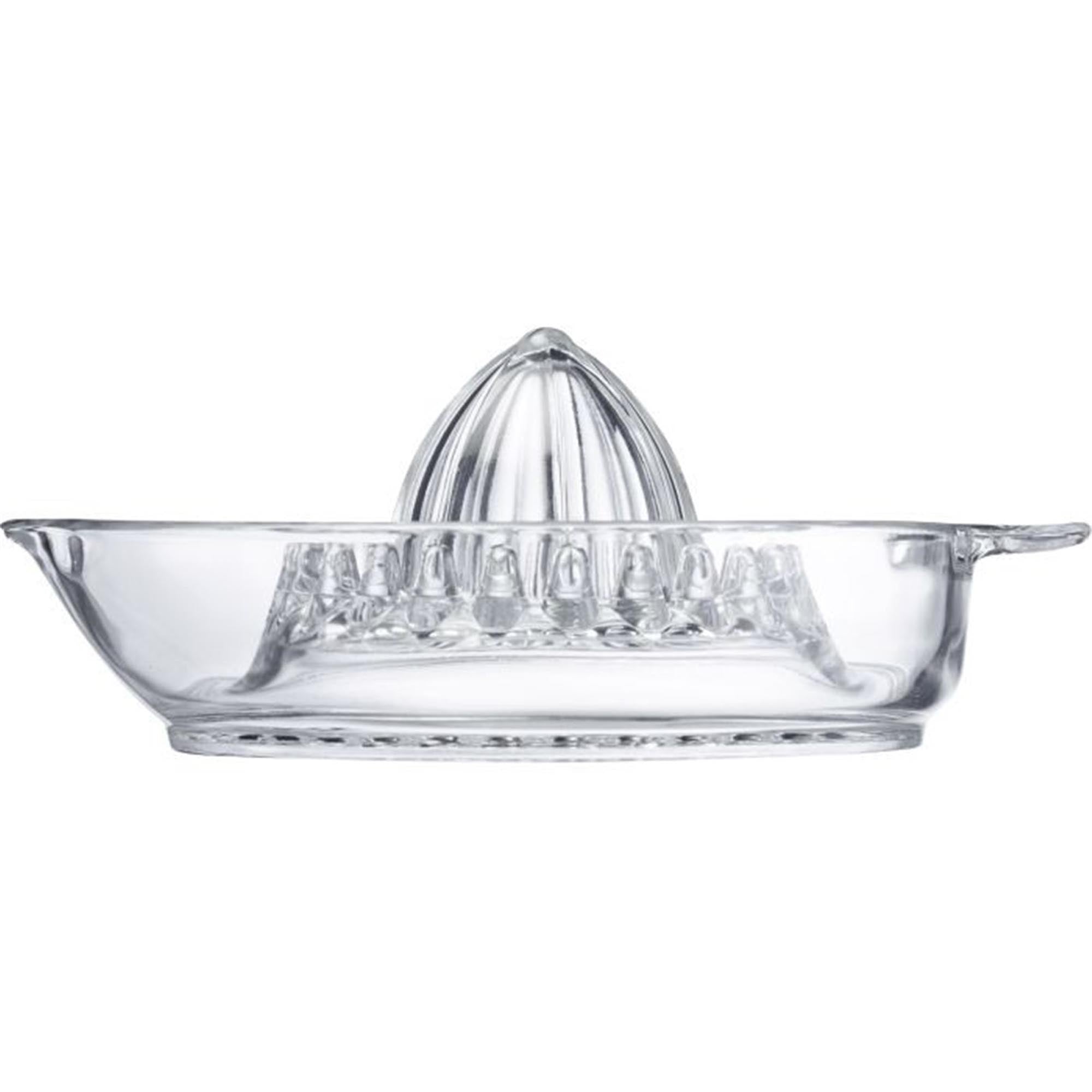 Grosse Zitruspresse aus Glas von Westmark, 250ml Fassungsvermögen, ideal für frischen Saft, robust und stilvoll.