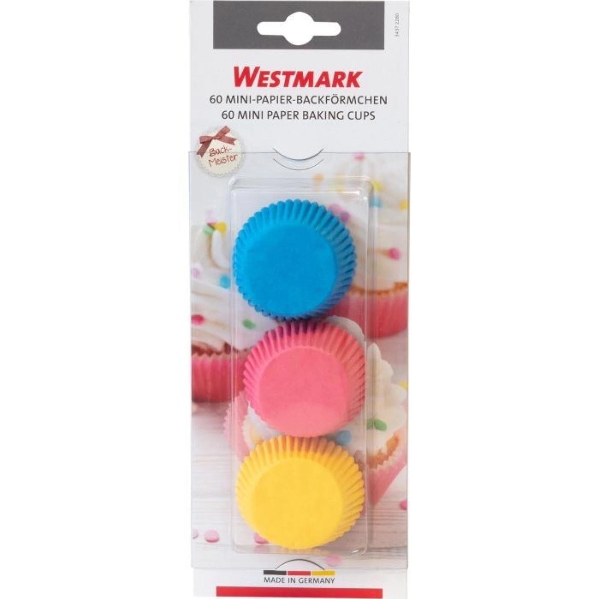 Farbenfrohe Mini-Muffin-Papierförmchen von Westmark, 60 Stück, ideal für Backen, Dekoration und kreative Muffin-Kreationen.