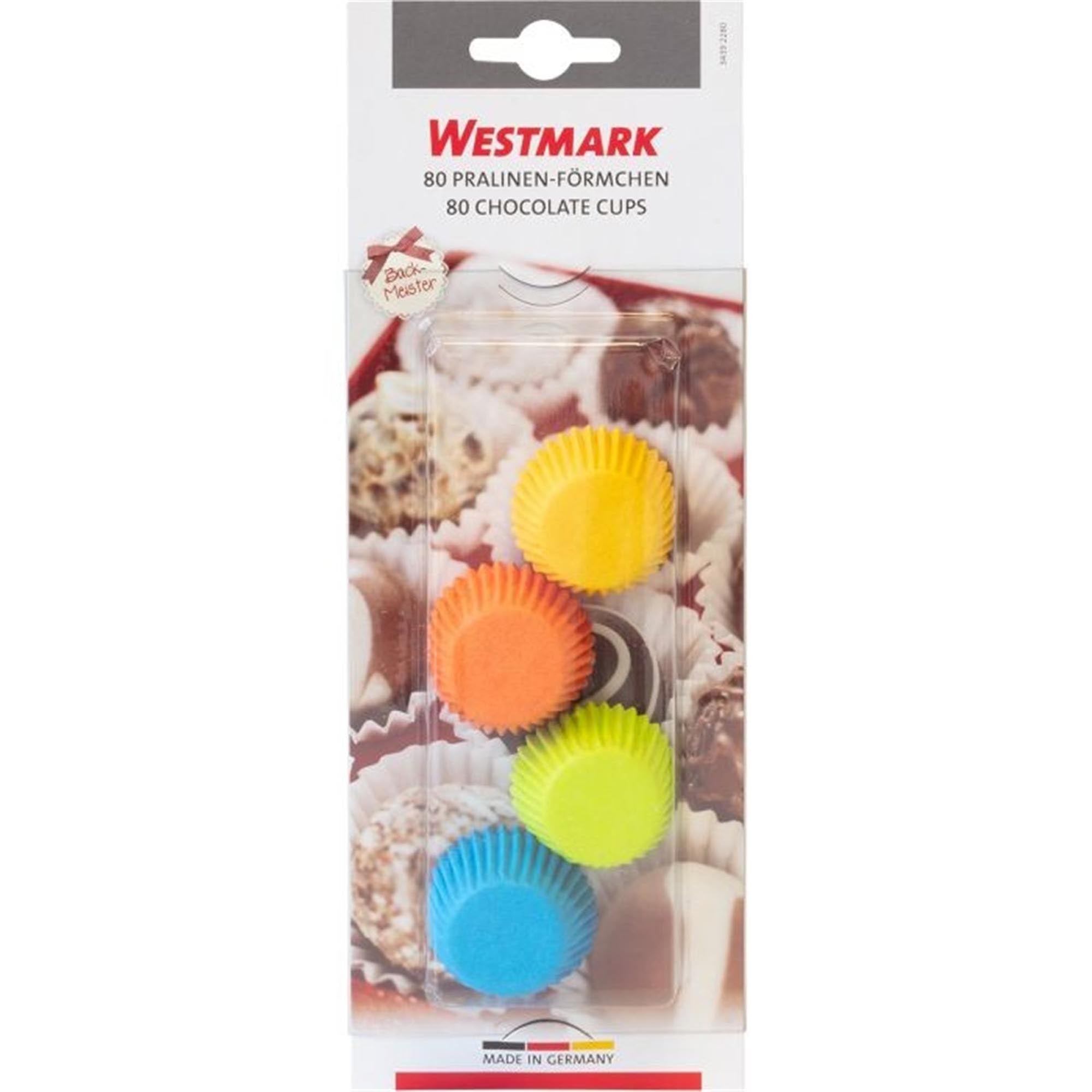 Farbenfrohe Papier-Pralinenförmchen von Westmark, 80 Stück, ideal für Pralinen und Gebäck, dekorativ und praktisch.