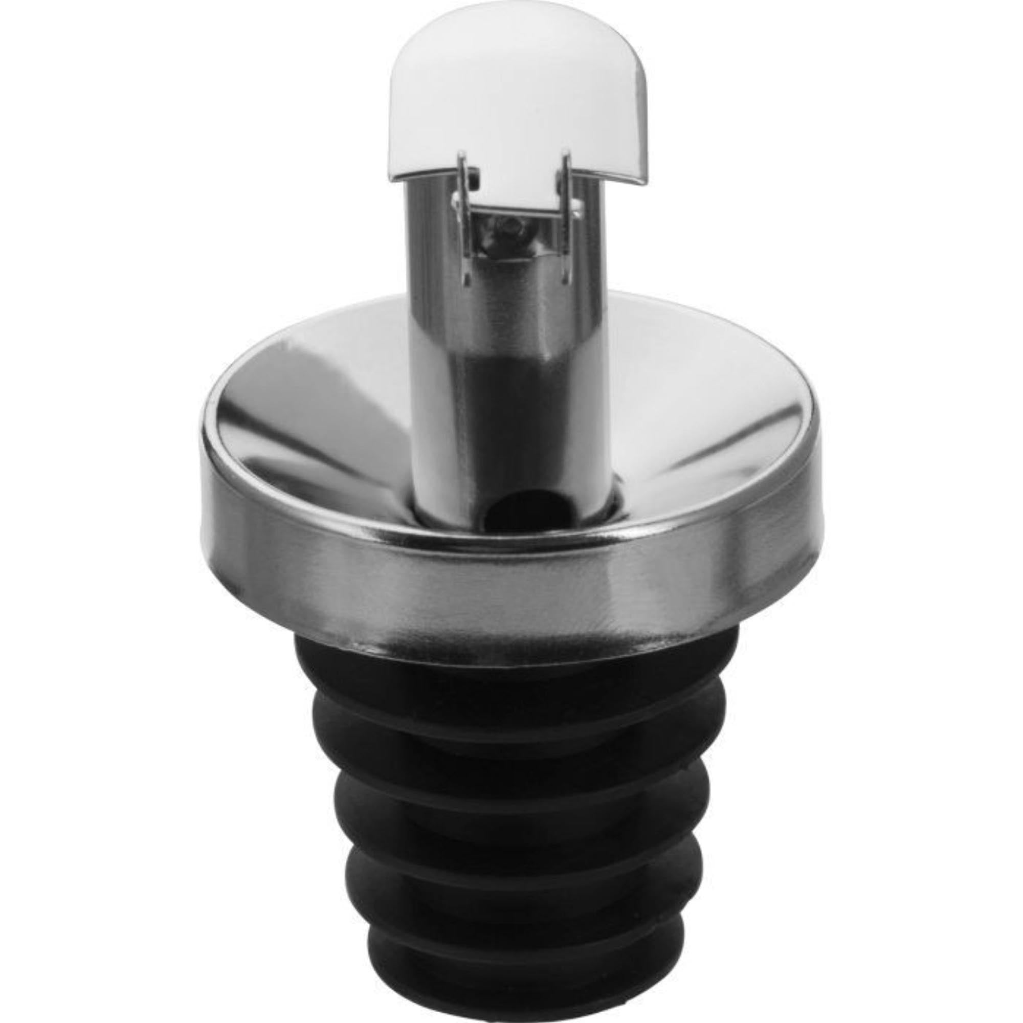 Hochwertiger Edelstahl-Ausgiesser mit PE-Korken und Metallkläppchen, perfekt für Ölflaschen. Praktisch und langlebig von Westmark.