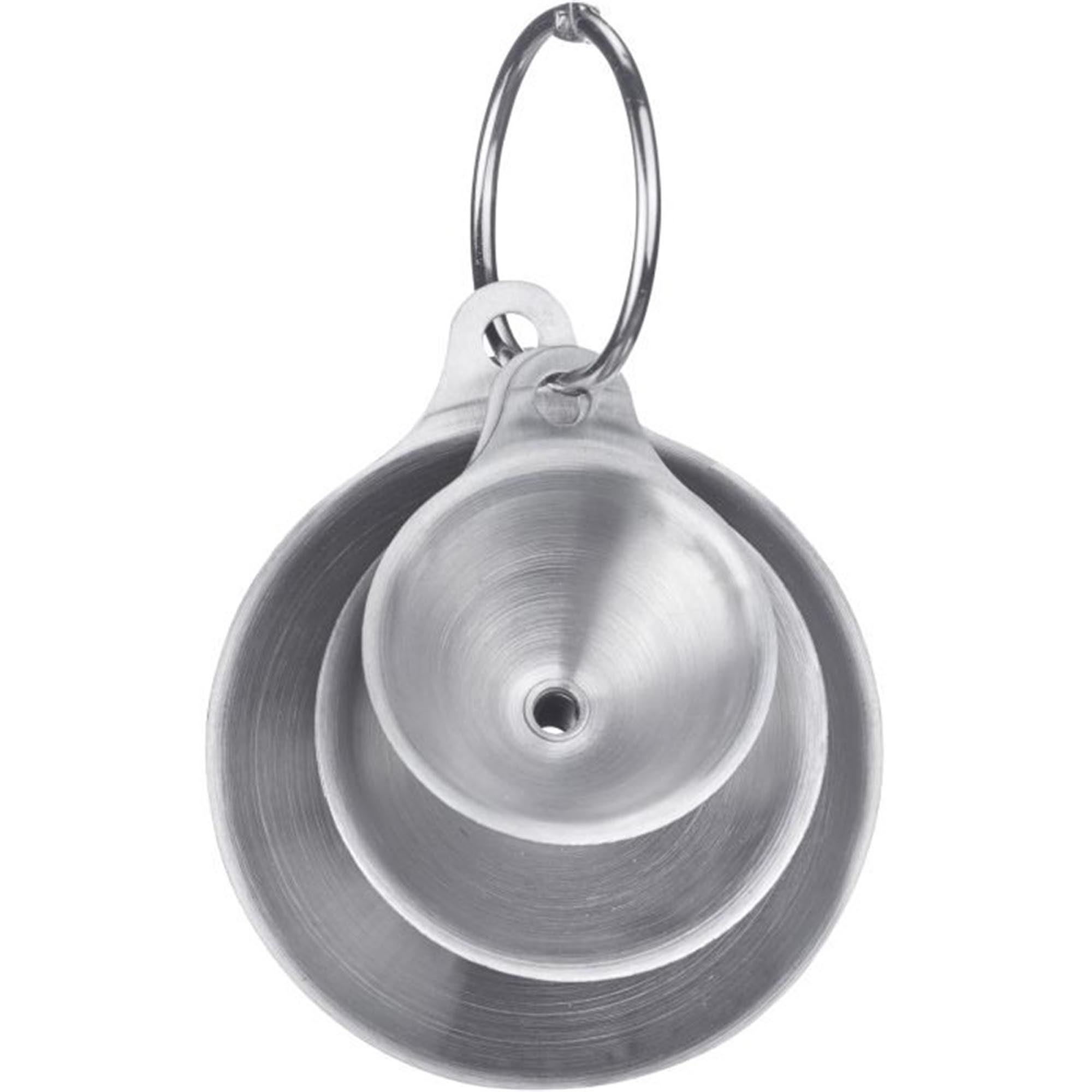 Praktisches 3-teiliges Mini-Trichter-Set aus Edelstahl von Westmark, ideal für präzises Umfüllen, Durchmesser: 45, 55, 75 mm.