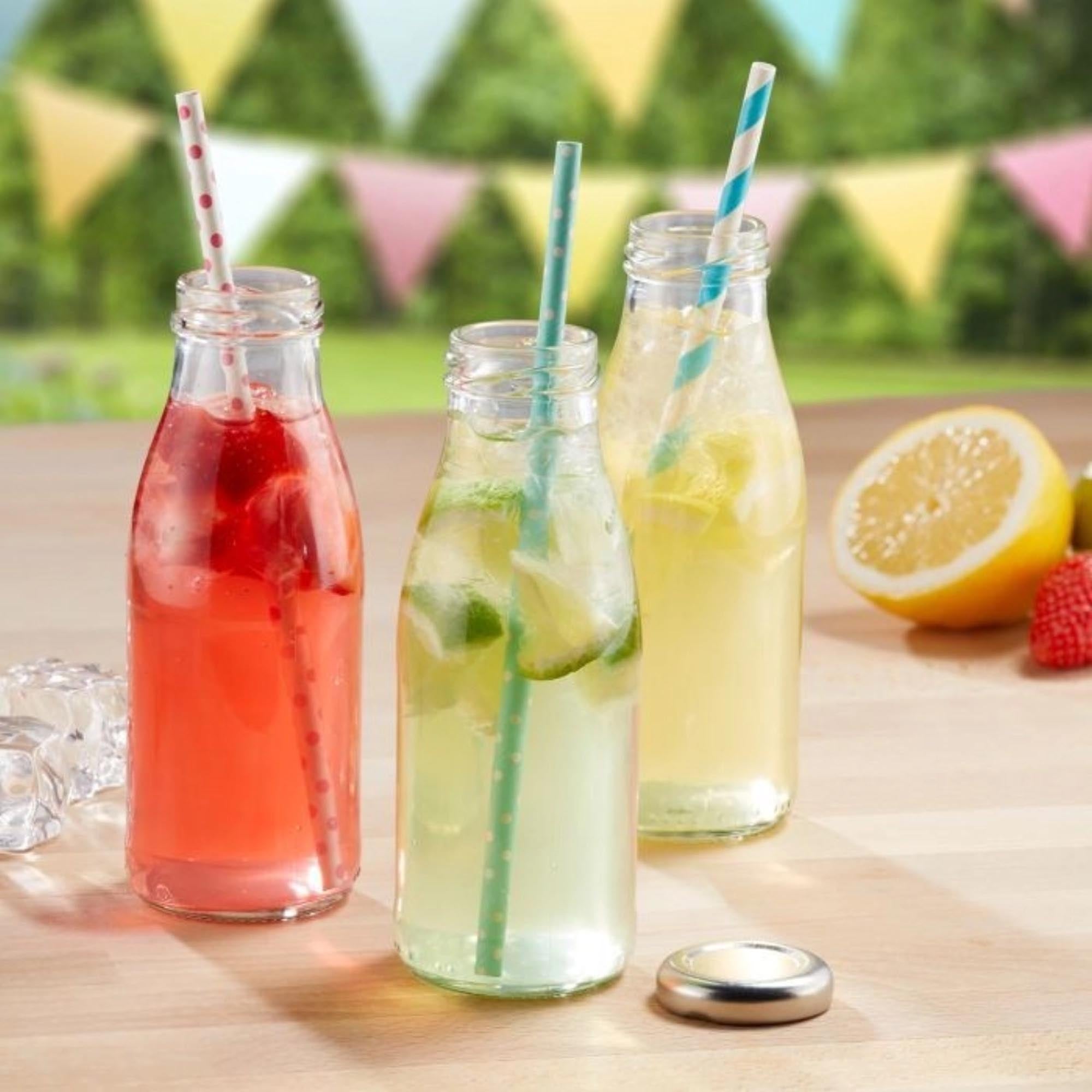 50 nachhaltige Papier-Trinkhalme, blau-weiss gestreift, 19,7 cm lang, ideal für Getränke und Feiern, von Westmark.