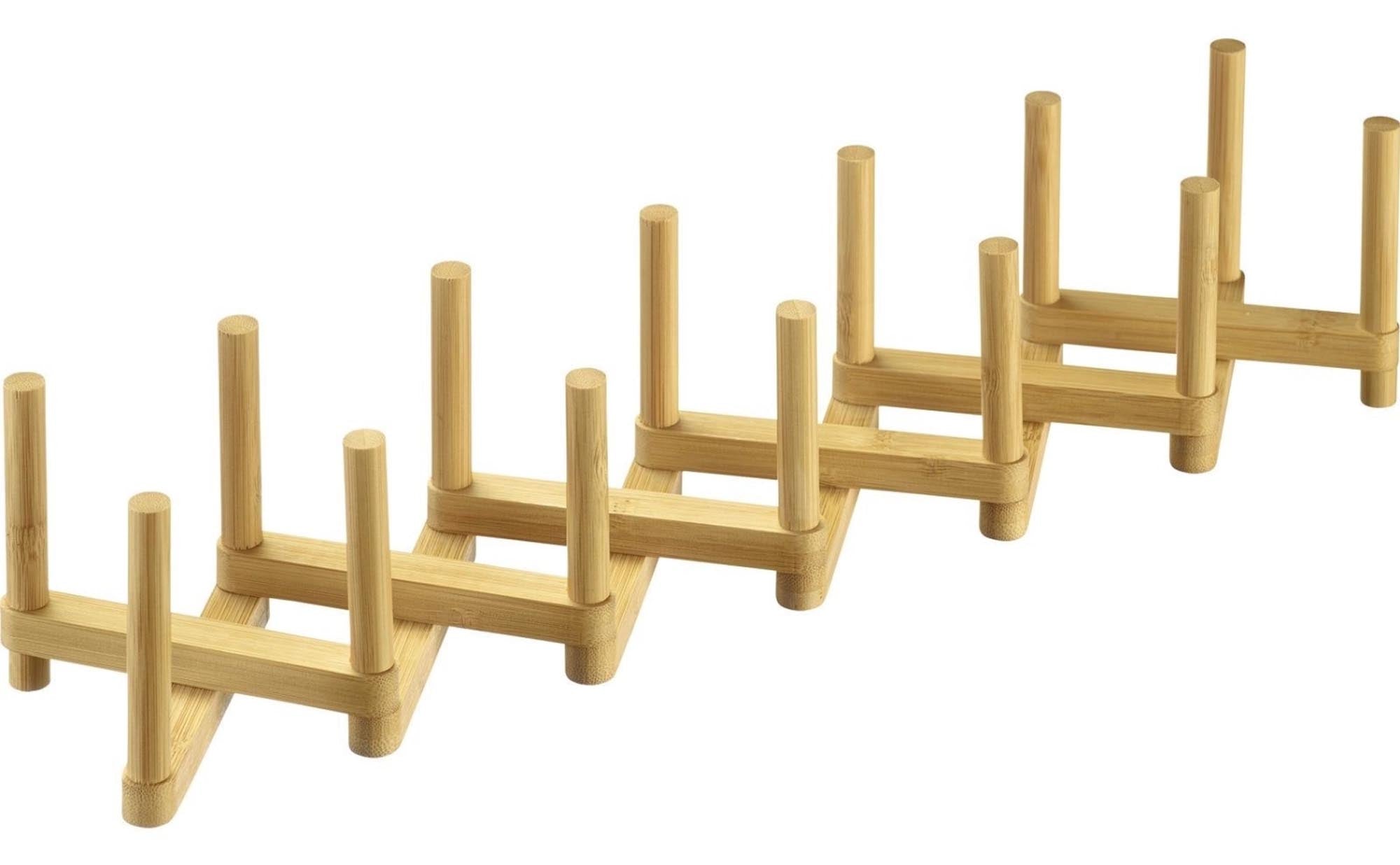 Entdecken Sie das faltbare Abtropfgestell Luigi von Westmark aus hochwertigem Bambus. Ideal für effizientes Abtropfen, platzsparend und stilvoll!