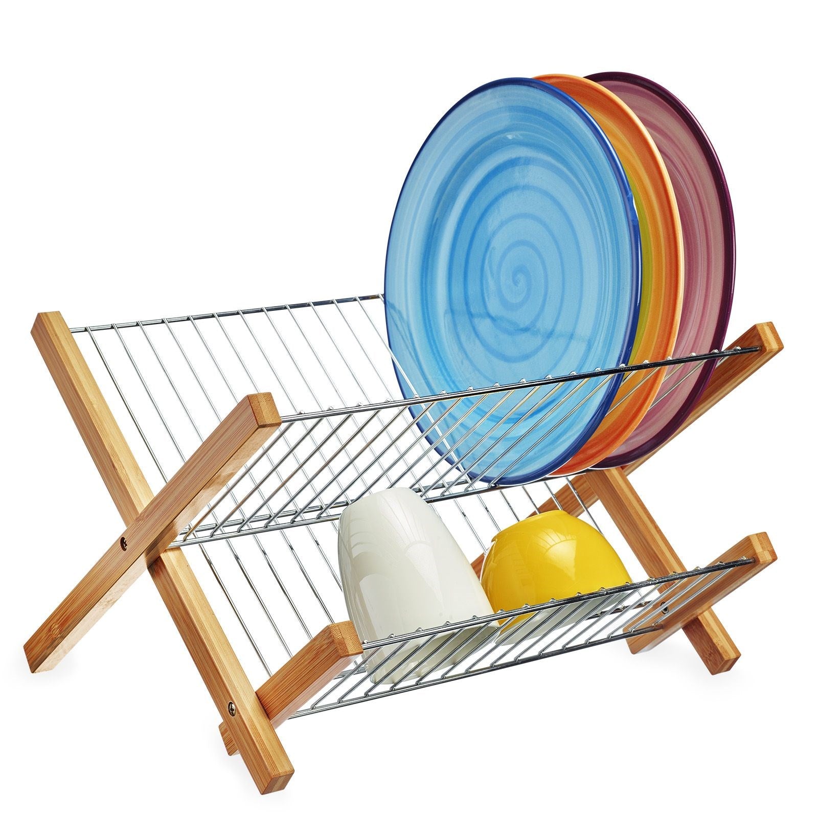 Faltbares Abtropfgestell aus Bambus, ideal für Geschirr, umweltfreundlich und platzsparend, von Westmark.