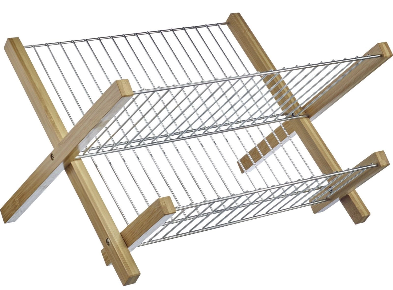 Praktisches und platzsparendes Abtropfgestell Tilo aus robustem Bambus, ideal für jede Küche und einfach zu verstauen.