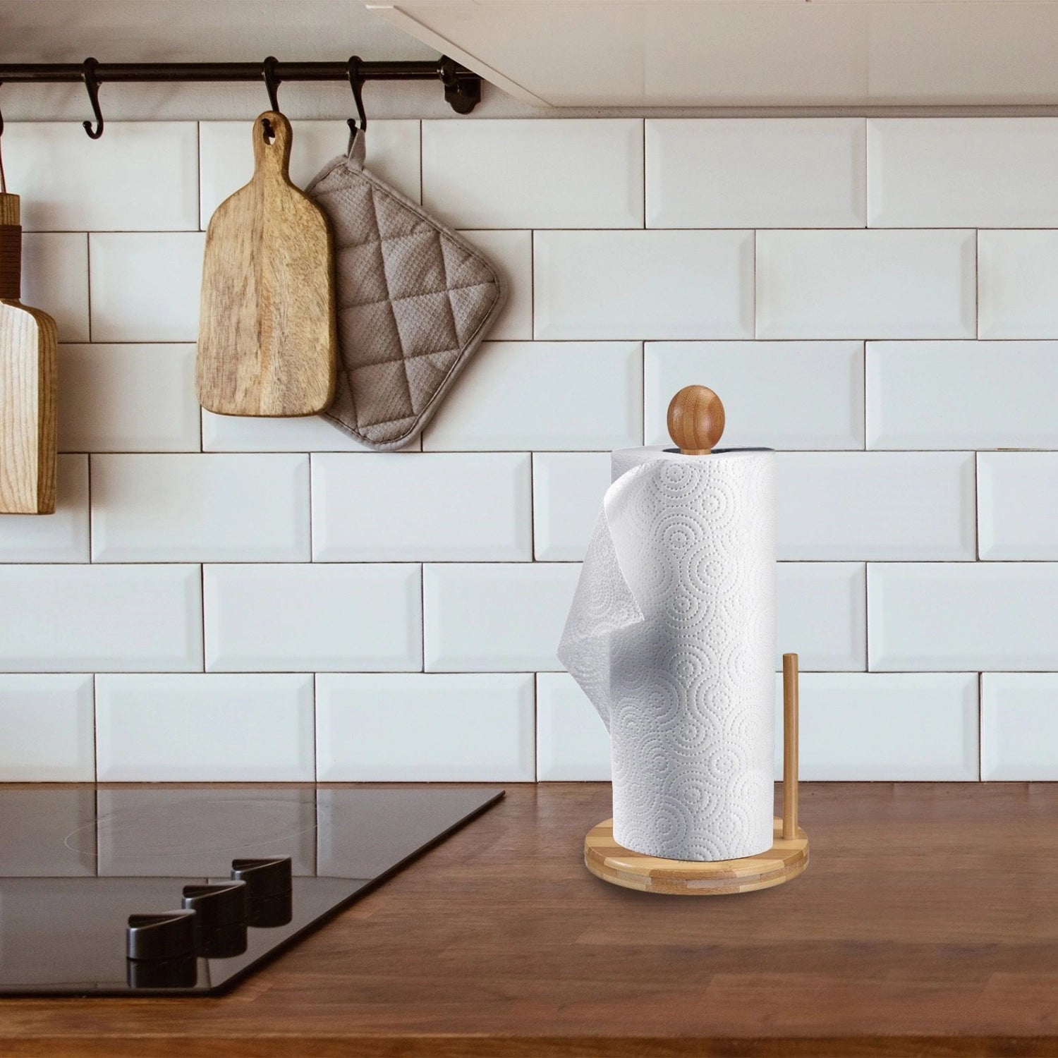 Küchenrollenhalter aus Bambus von Westmark, stilvolles und funktionales Design, ideal für die Aufbewahrung von Küchenpapierrollen.