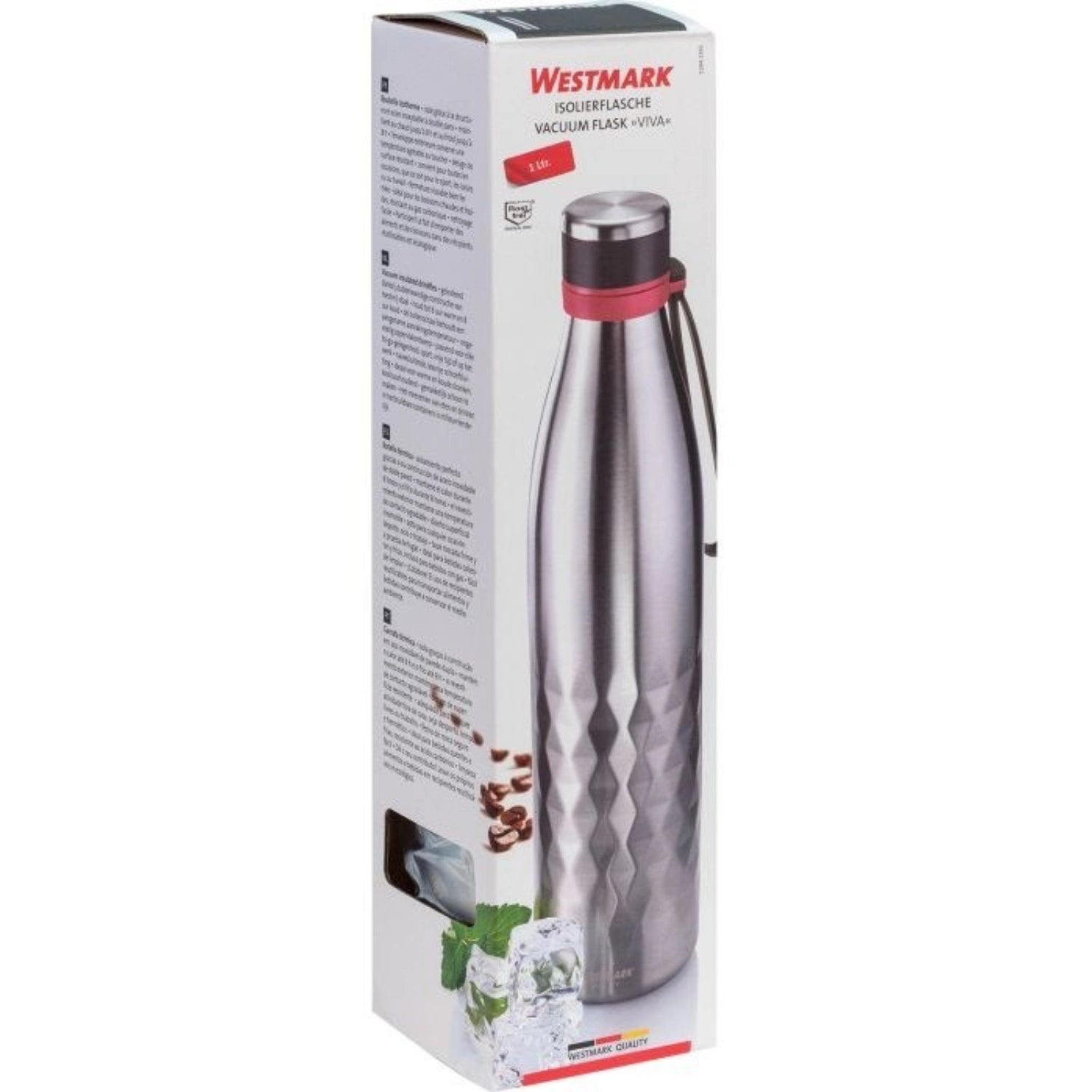 Isolierflasche Viva, 1 l, silber, sb